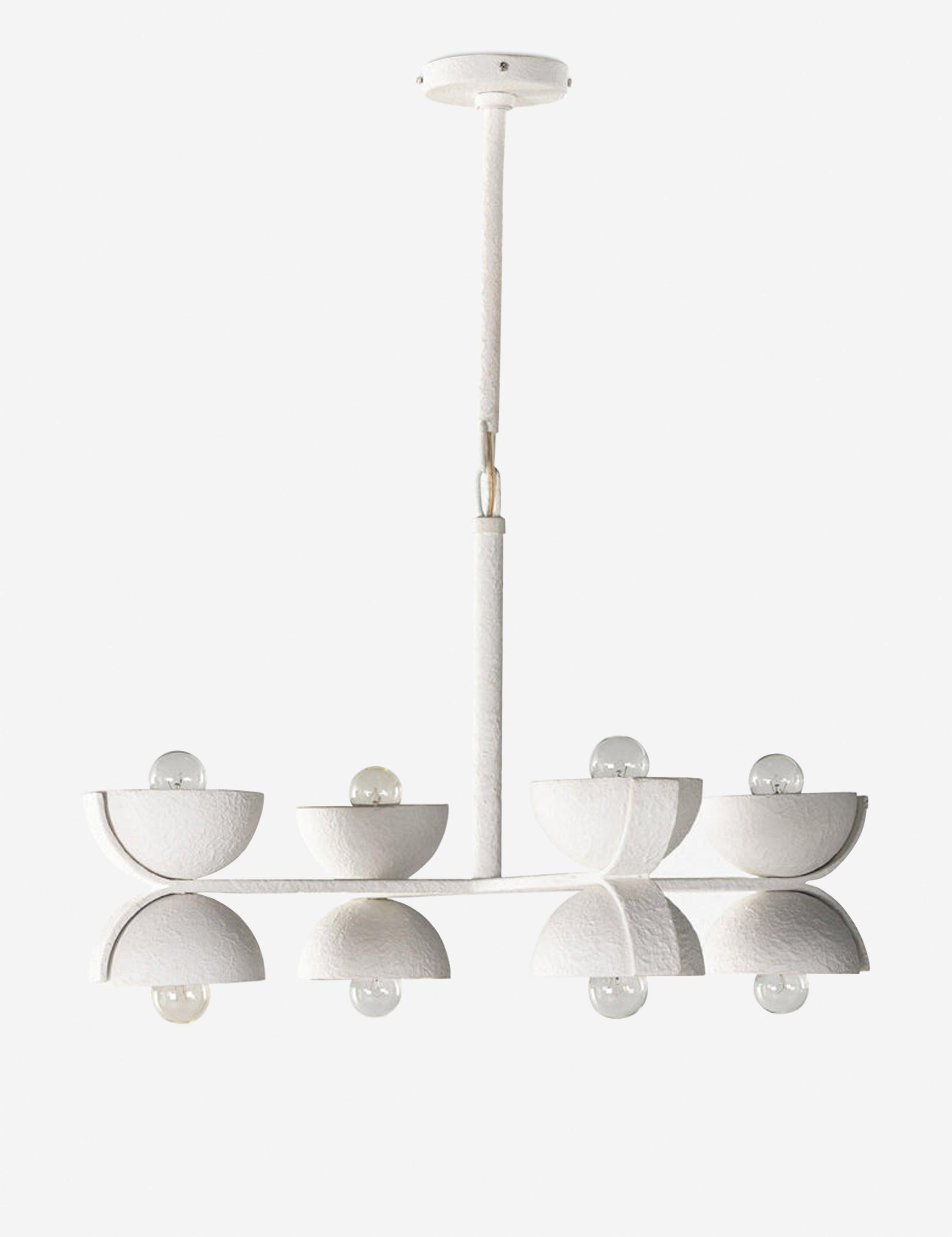 Santorini Hand-Molded 8-Light Matte White Plaster Chandelier