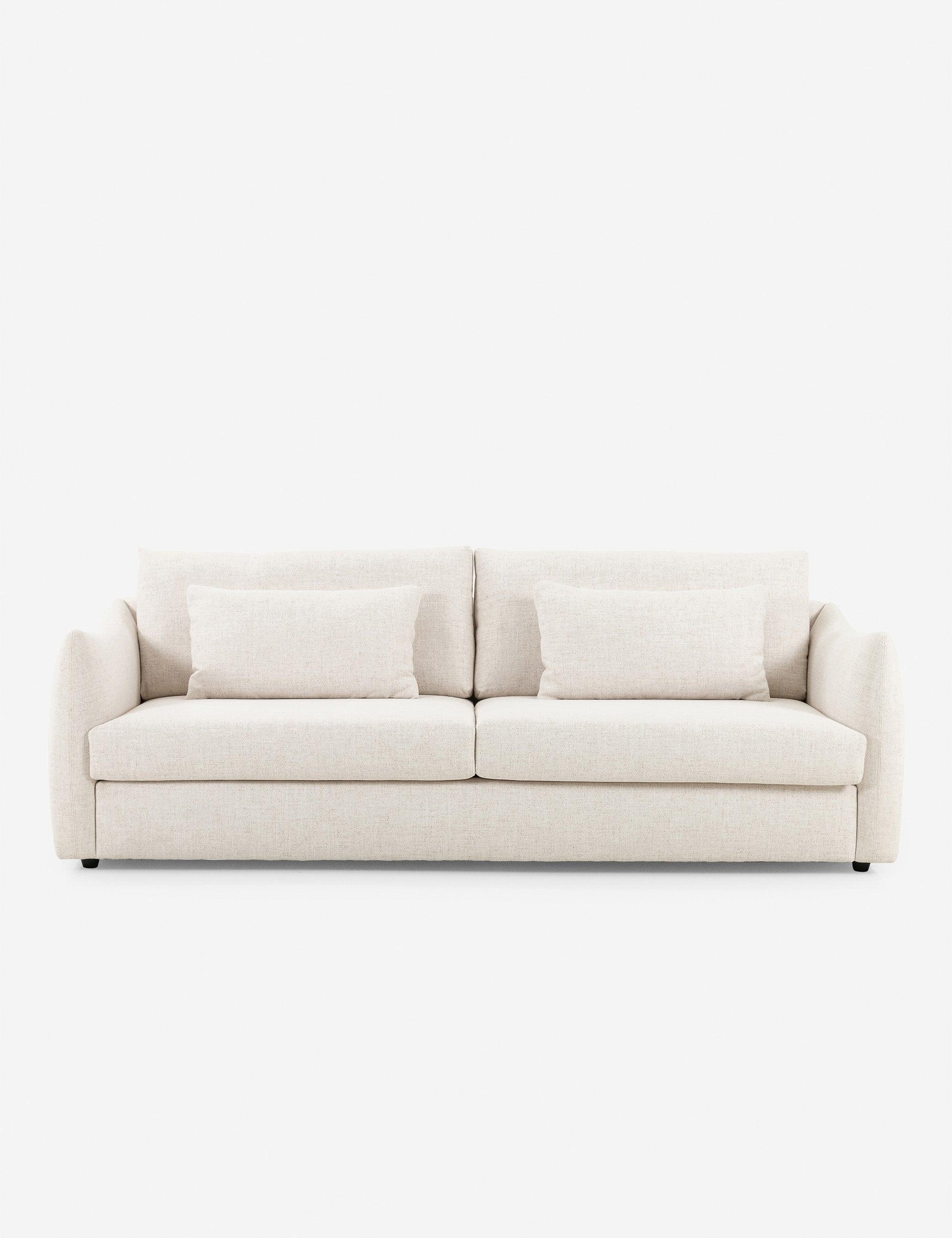 Dover Crescent Tufted Track Arm Sofa with Wood Accents