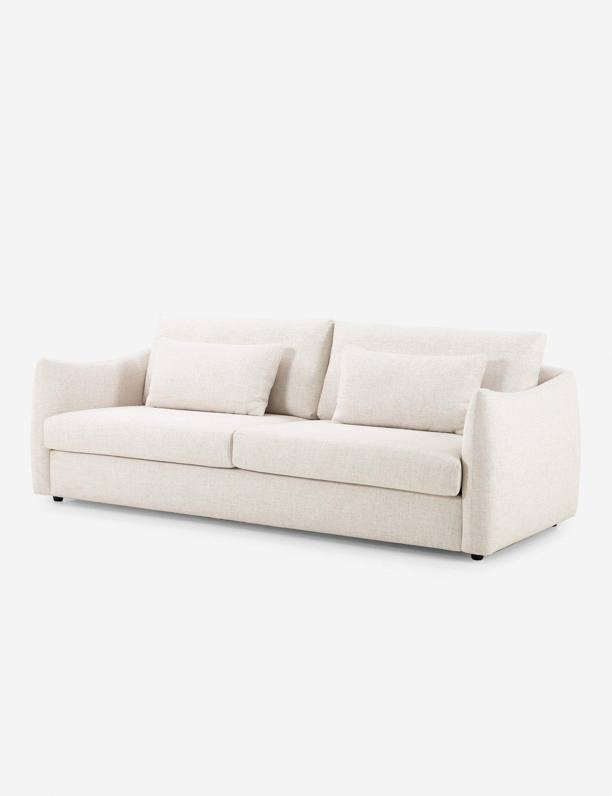 Dover Crescent Tufted Track Arm Sofa with Wood Accents