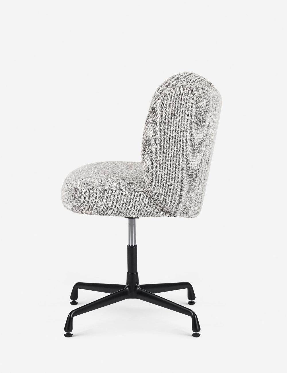 Plato Modern Gray Boucle Fabric Task Chair with Swivel Base