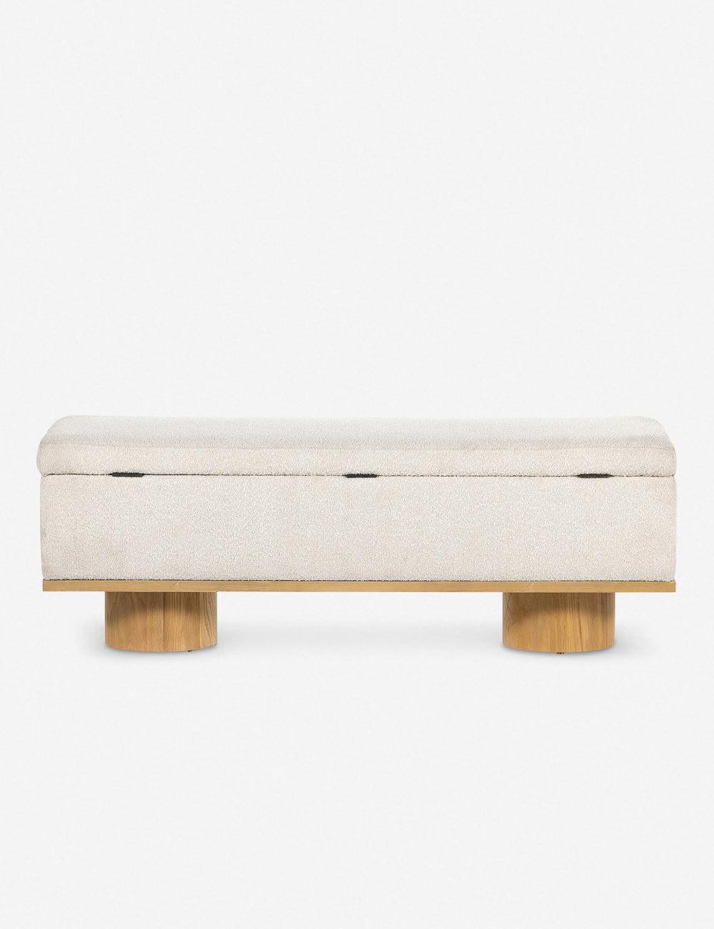 Contemporary White Oak Upholstered Storage Bench