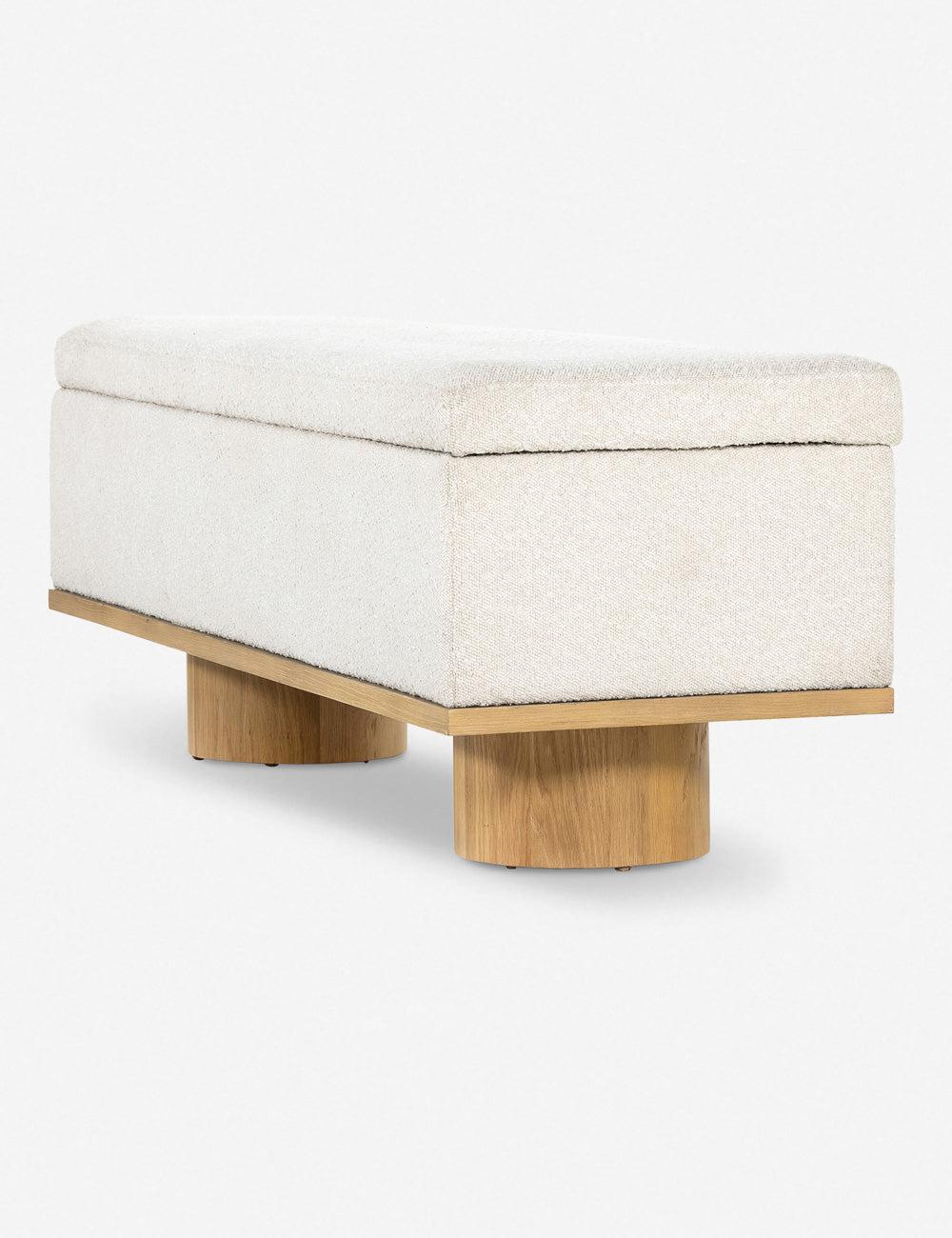 Contemporary White Oak Upholstered Storage Bench