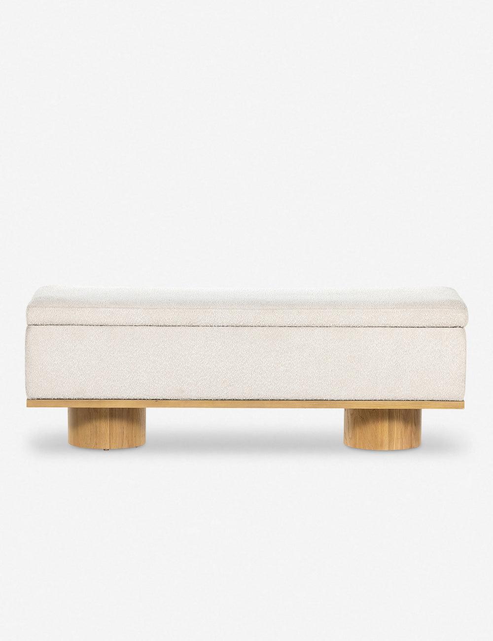 Contemporary White Oak Upholstered Storage Bench