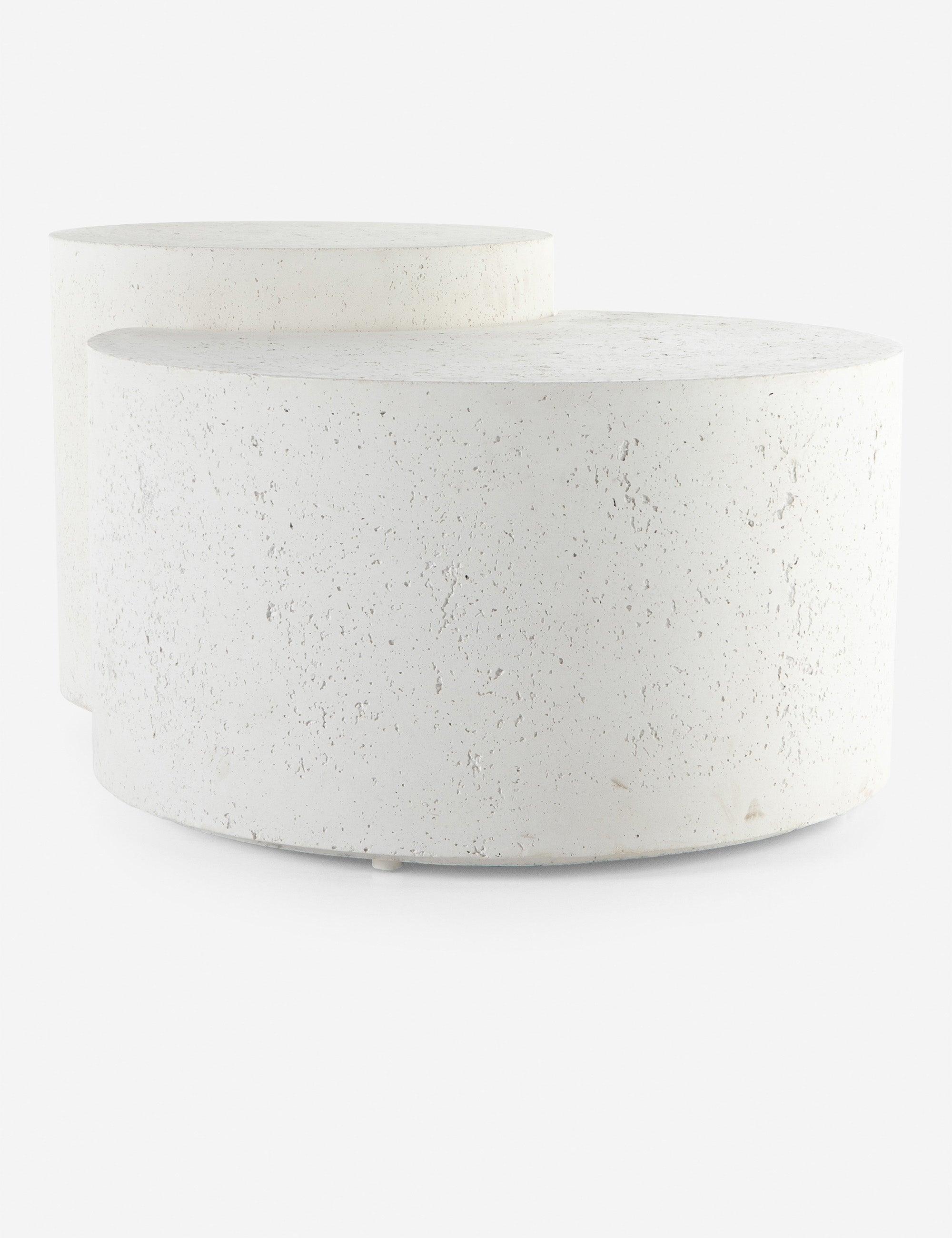 Modern Coral-Inspired White Concrete Nesting Coffee Table Set