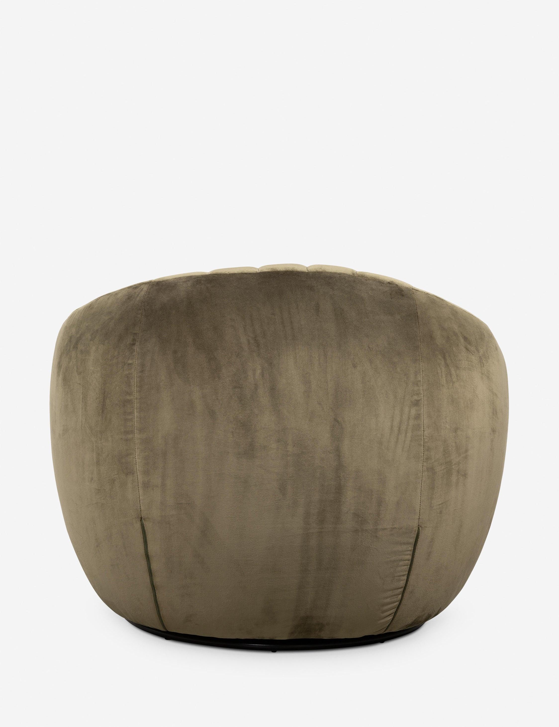 Beatrice Swivel Chair - Olive Velvet