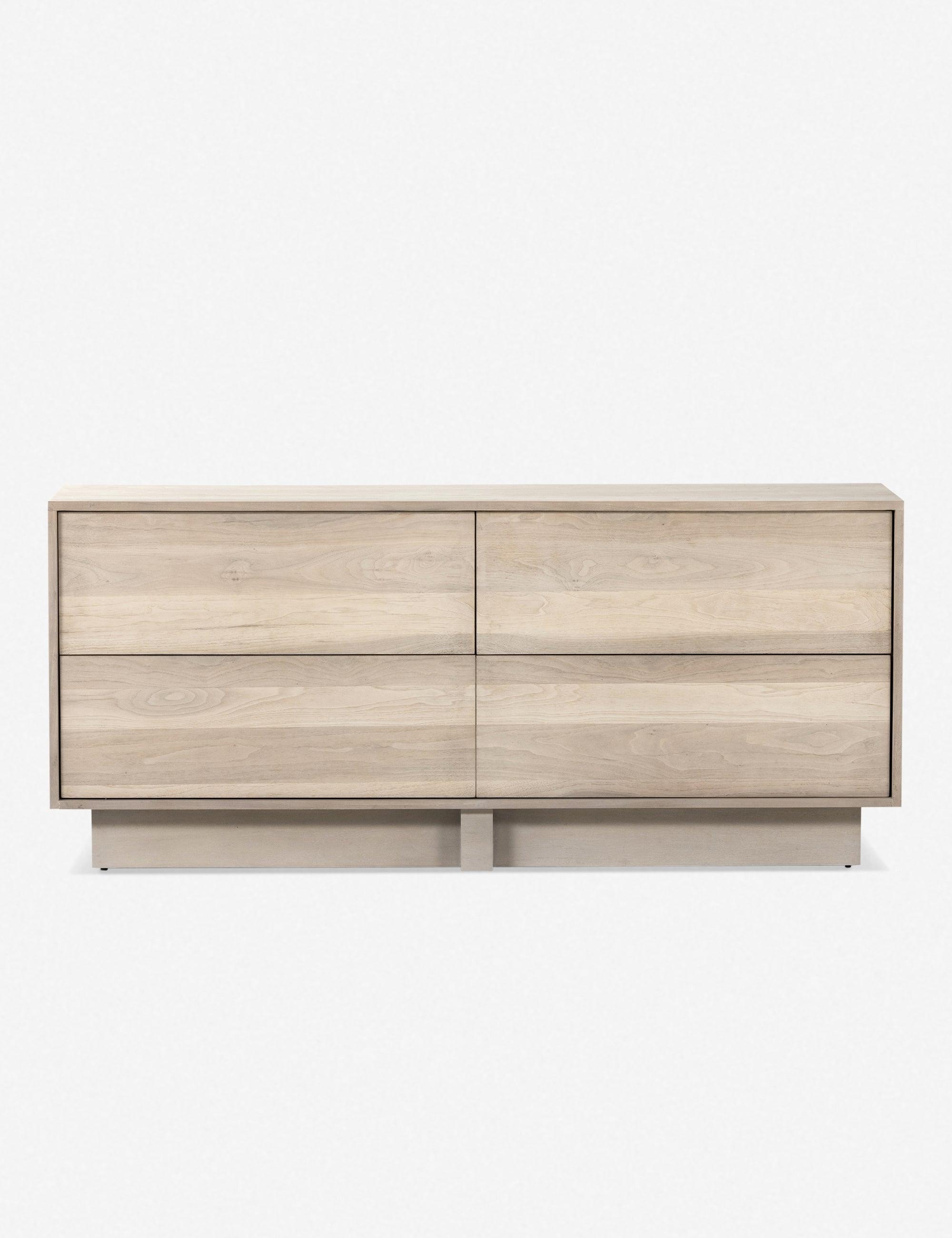 Ashen Walnut Contemporary 4-Drawer Dresser with Plinth Base