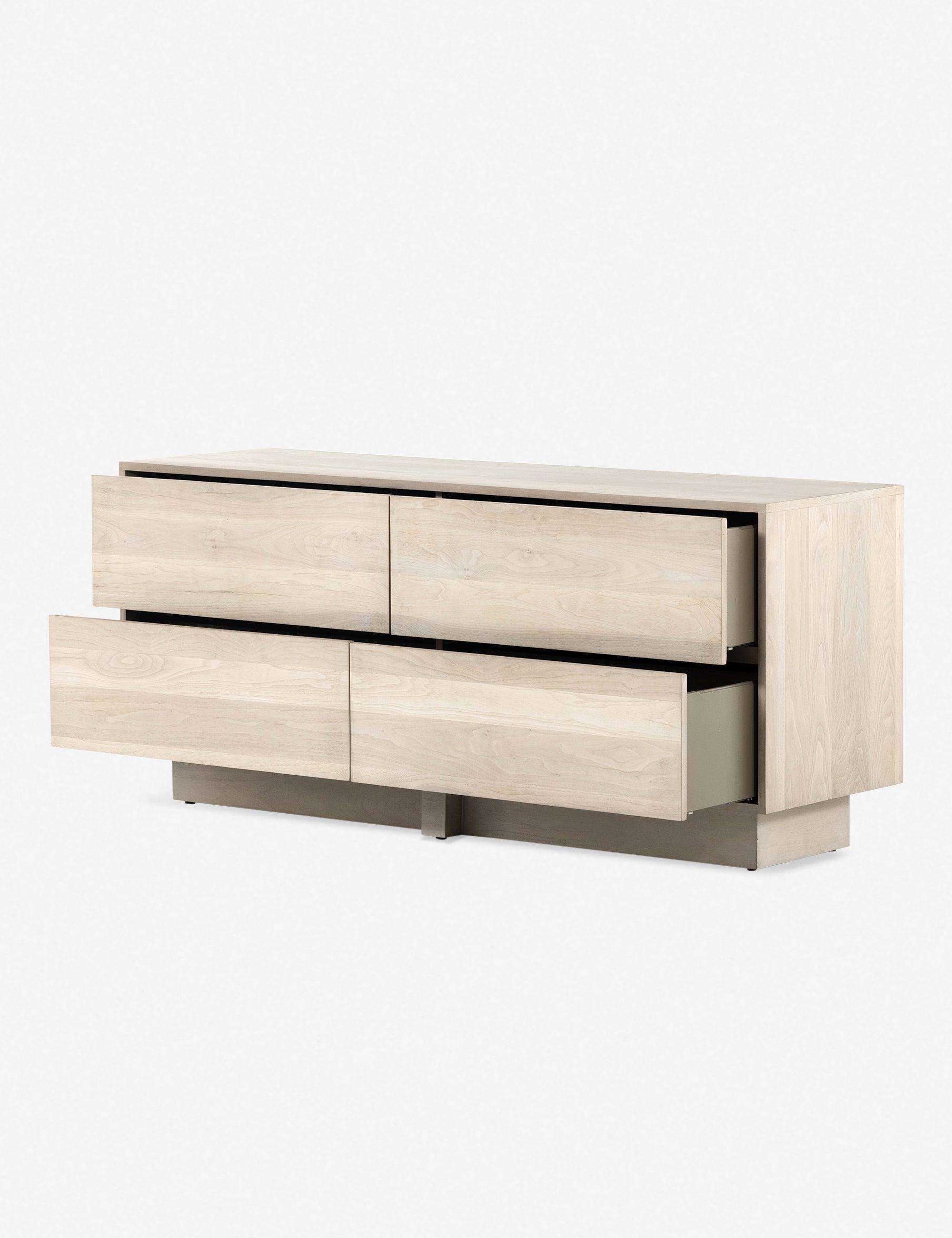 Ashen Walnut Contemporary 4-Drawer Dresser with Plinth Base