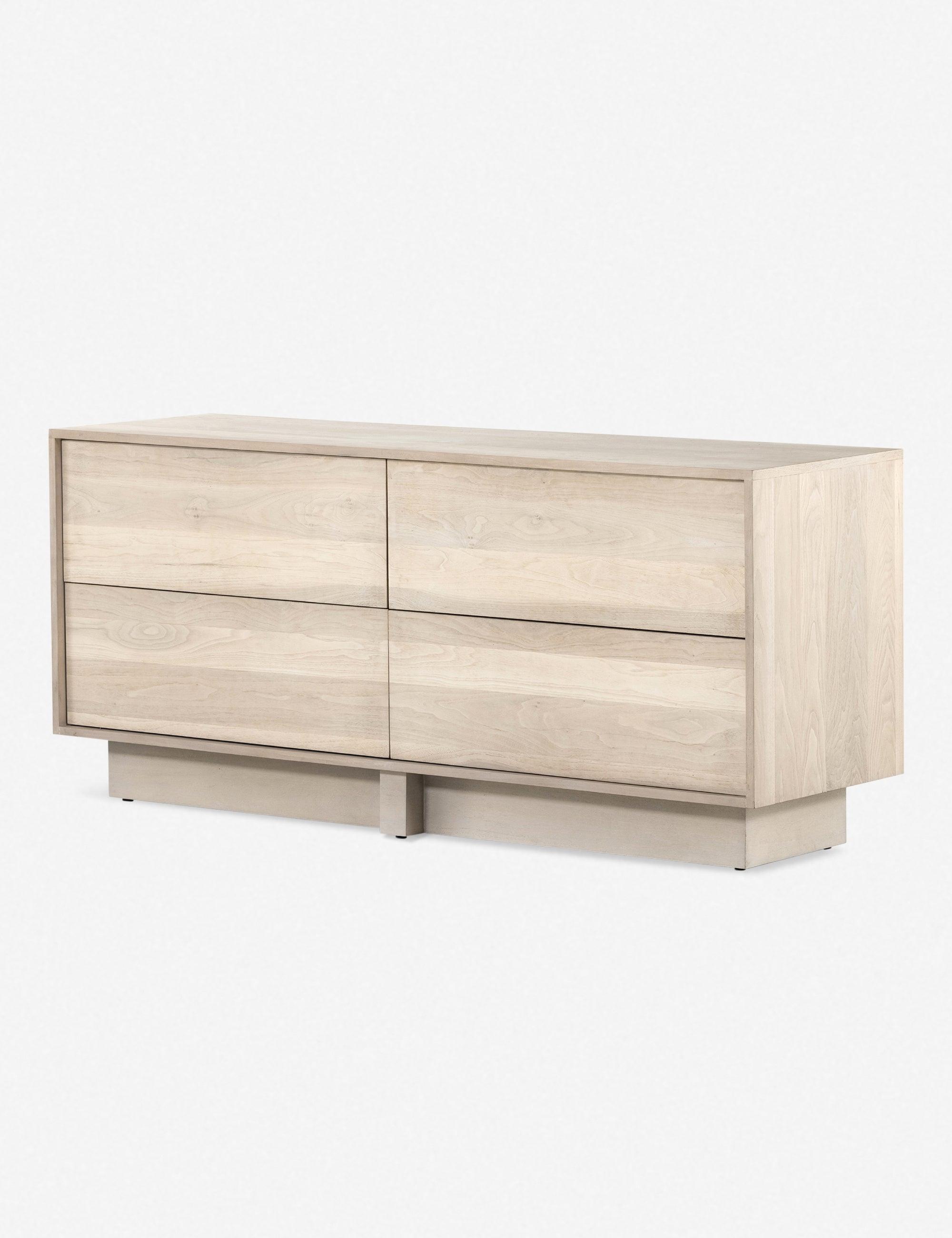 Ashen Walnut Contemporary 4-Drawer Dresser with Plinth Base