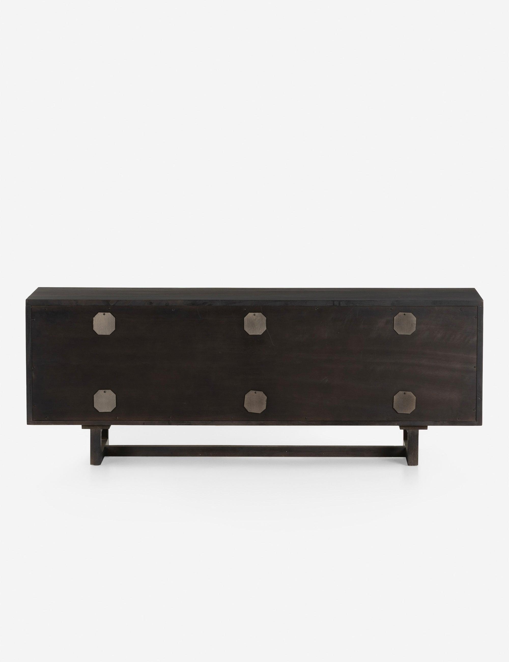 Clarita 65'' Black-Washed Mango and Cane Media Console