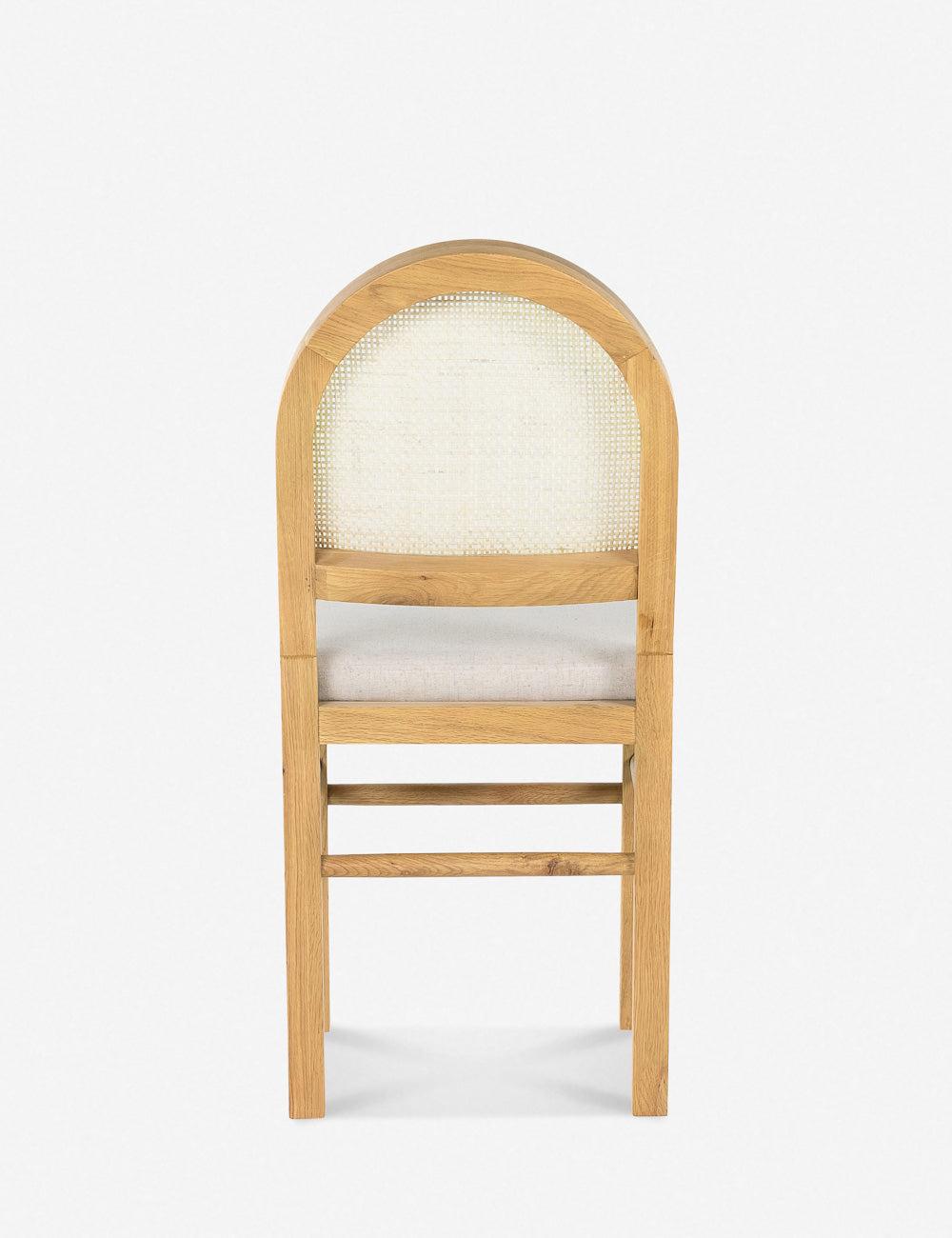 Honey Oak & White Cane Upholstered Dining Chair