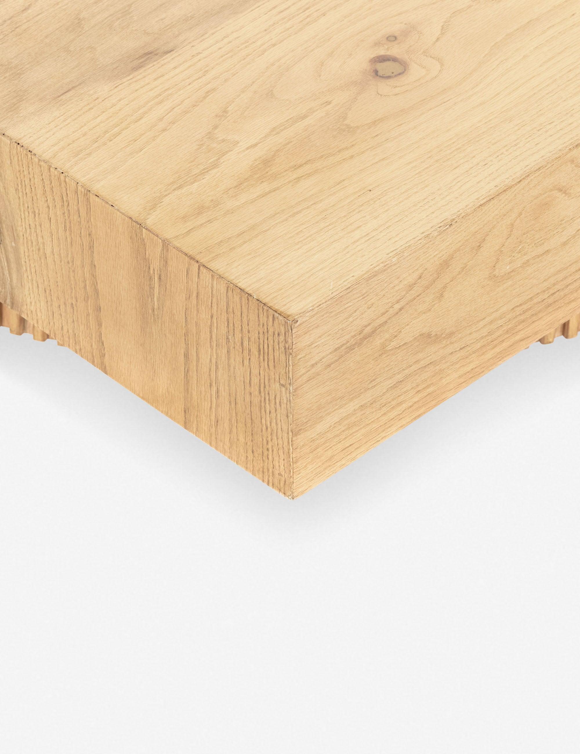 Reed Detail Graduated Honey Oak Square Coffee Table