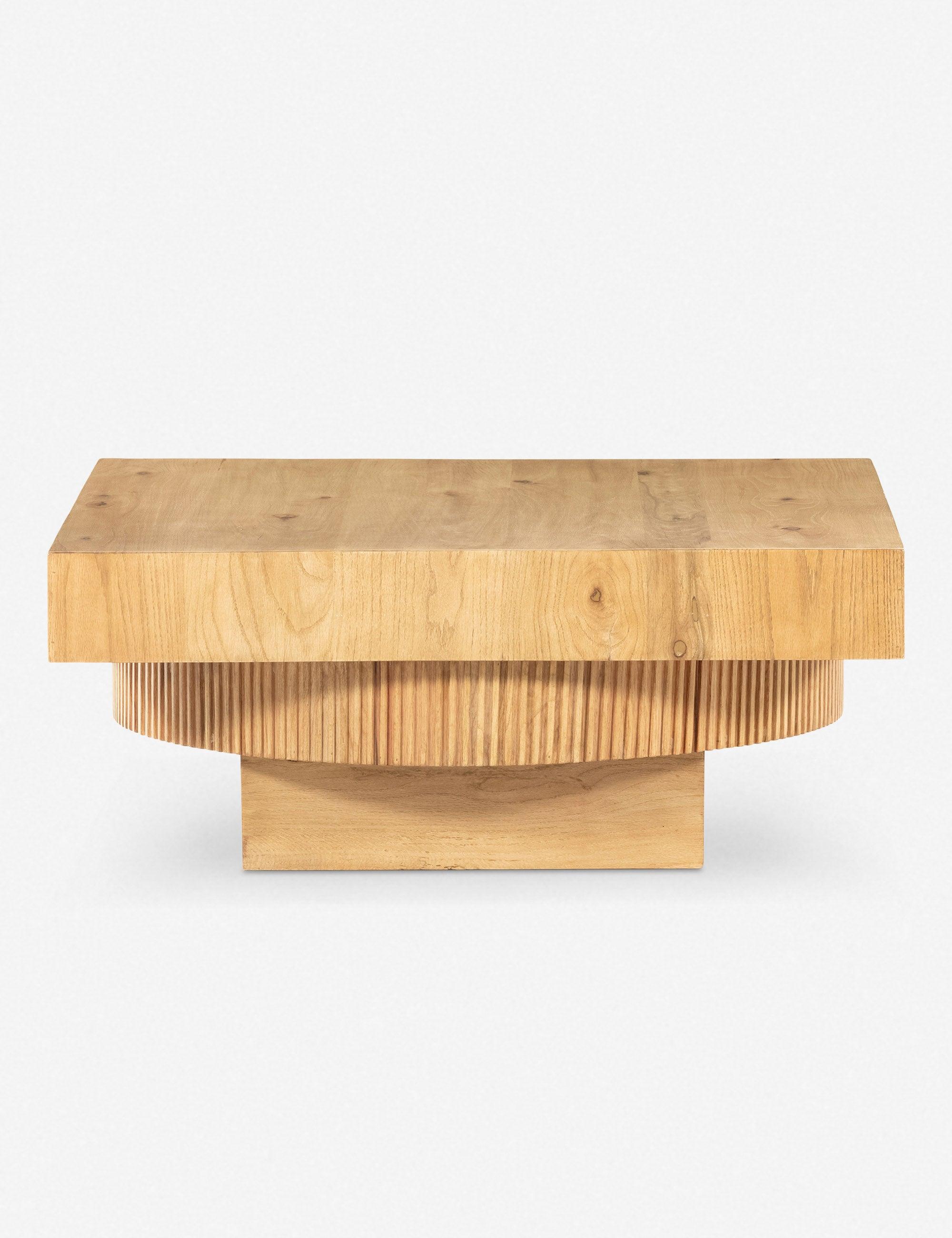 Reed Detail Graduated Honey Oak Square Coffee Table