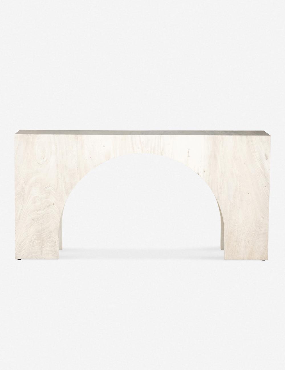 Fausto Architectural White Guanacaste 70" Console Table