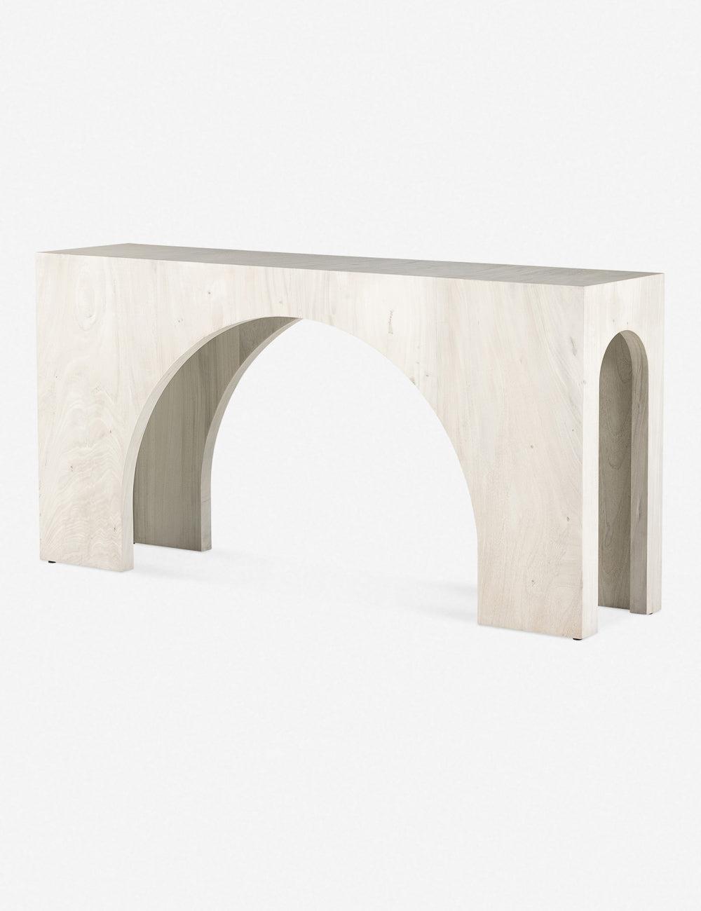 Fausto Architectural White Guanacaste 70" Console Table