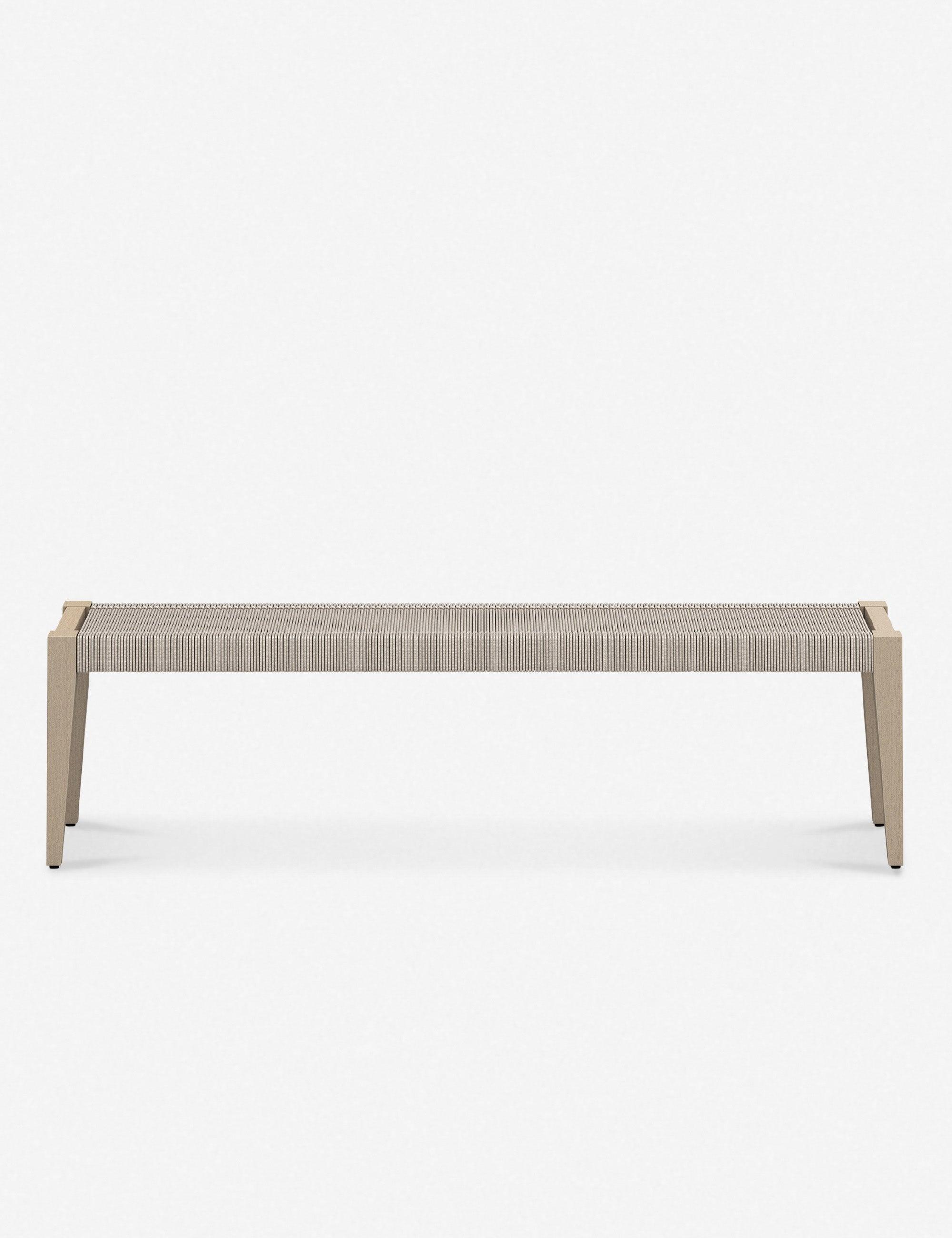 Cadenza 70'' Brown Modern Outdoor Dining Bench with Rope Detail