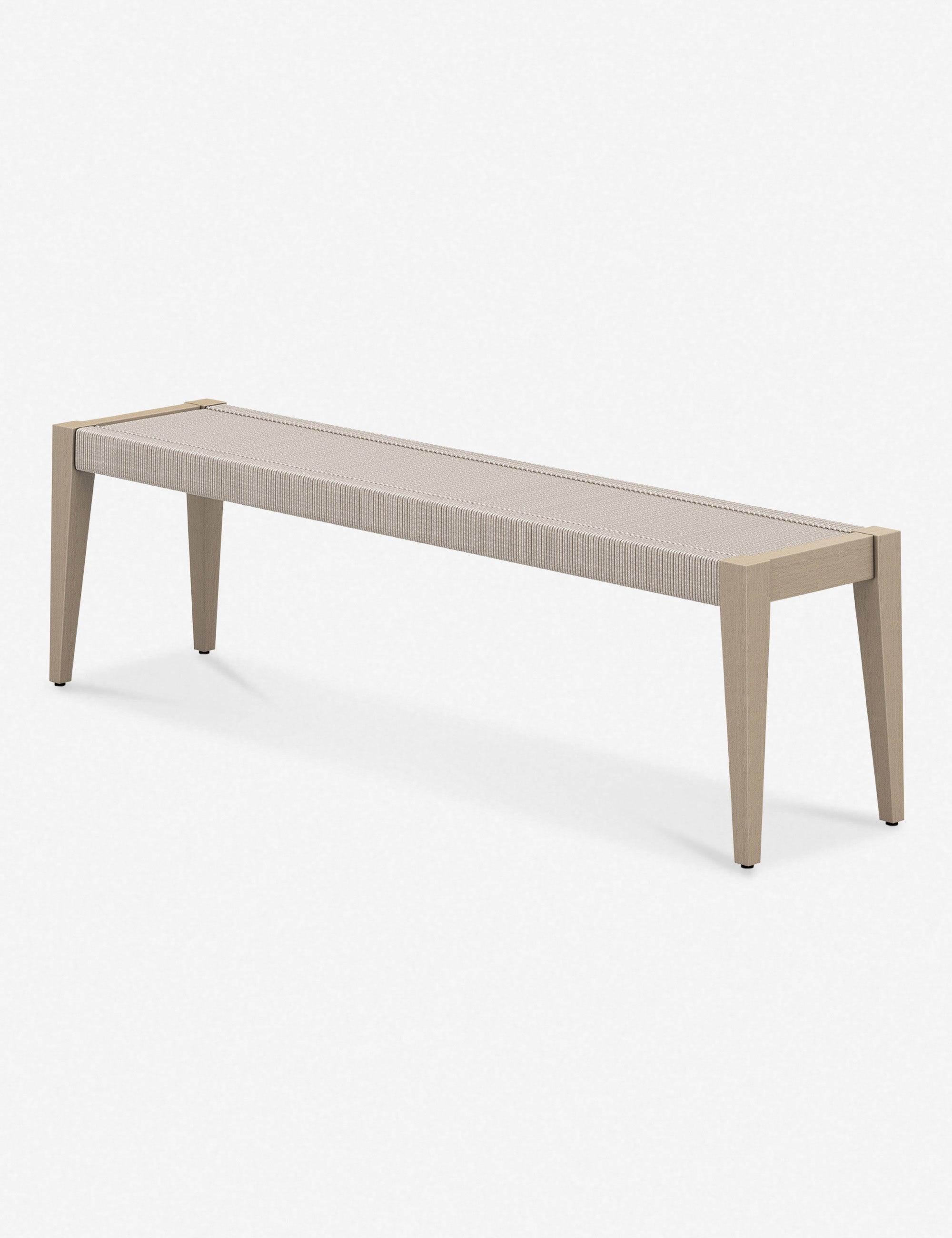 Cadenza 70'' Brown Modern Outdoor Dining Bench with Rope Detail