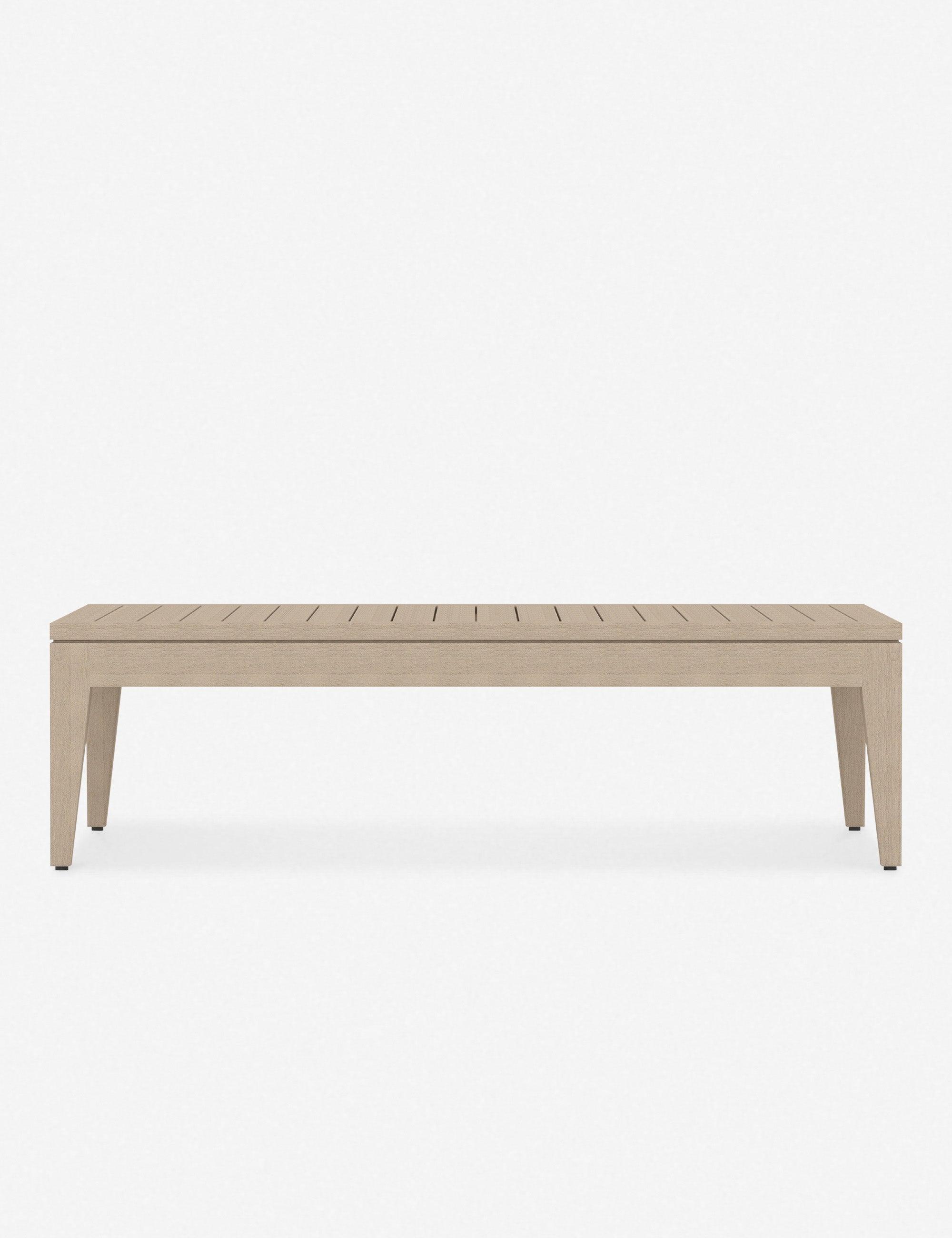 Sherwood Contemporary Teak Rectangular Coffee Table in Washed Brown