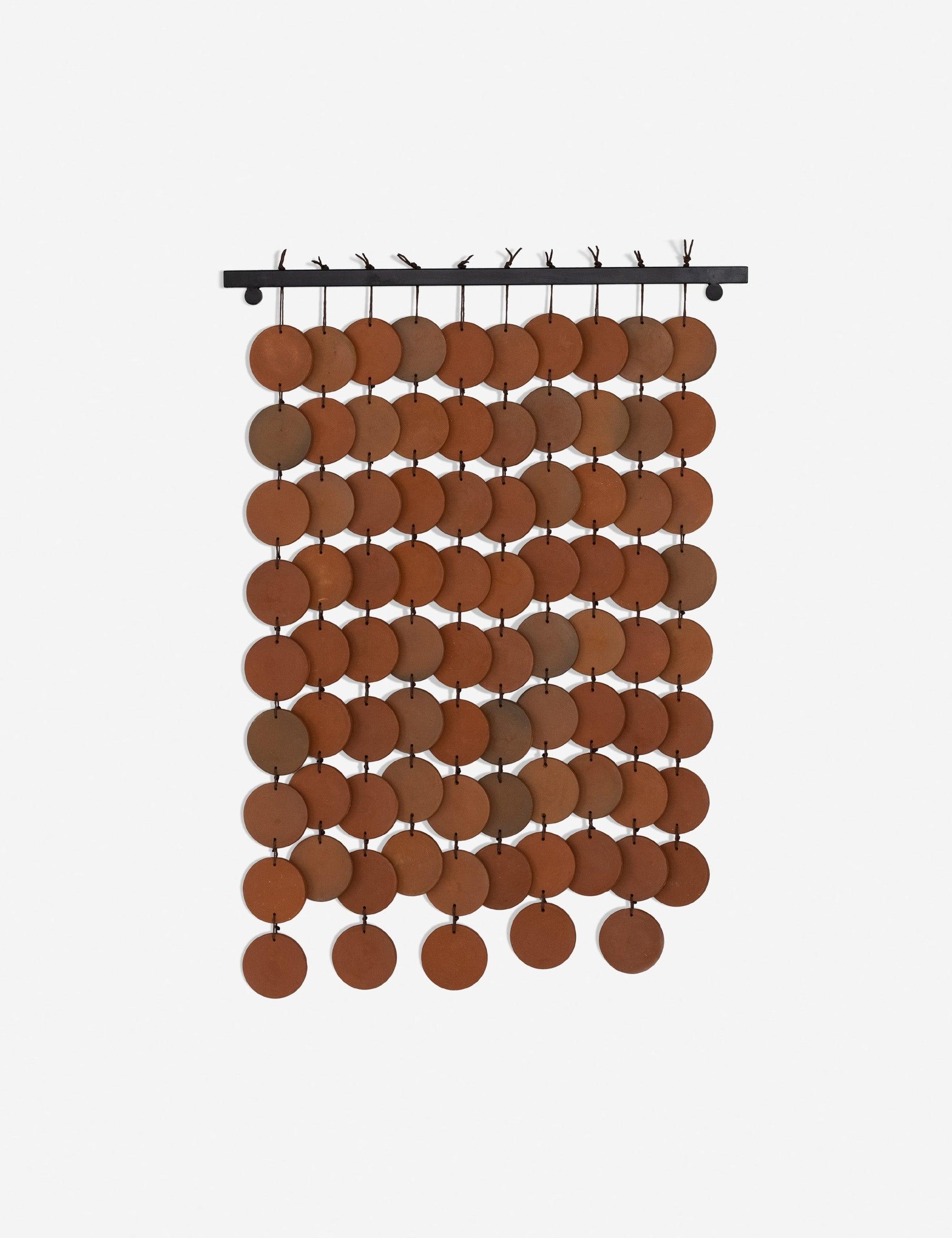 Artisanal Terracotta Ceramic Disk Wall Hanging