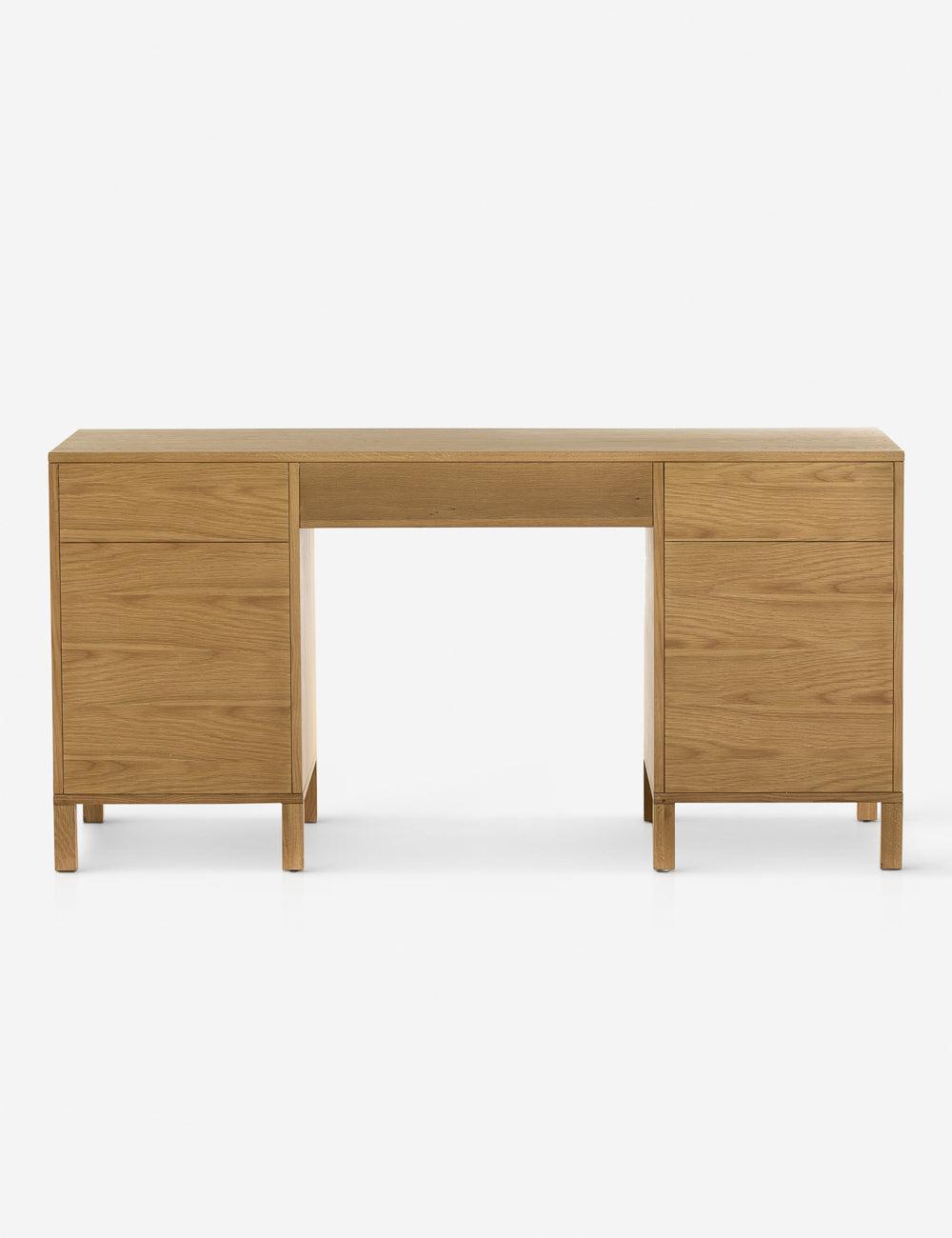 Verna Executive Desk - Honey Oak
