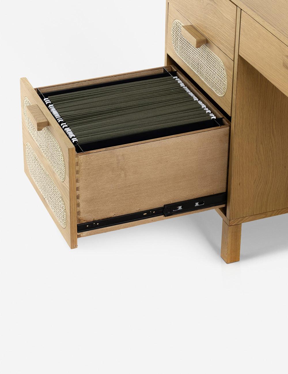 Verna Executive Desk - Honey Oak