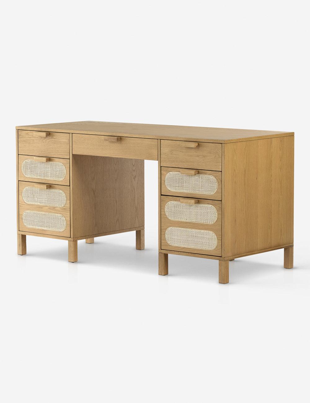 Verna Executive Desk - Honey Oak
