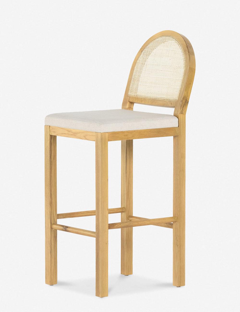 Allegra Honey Oak and Light Natural Cane Bar Stool