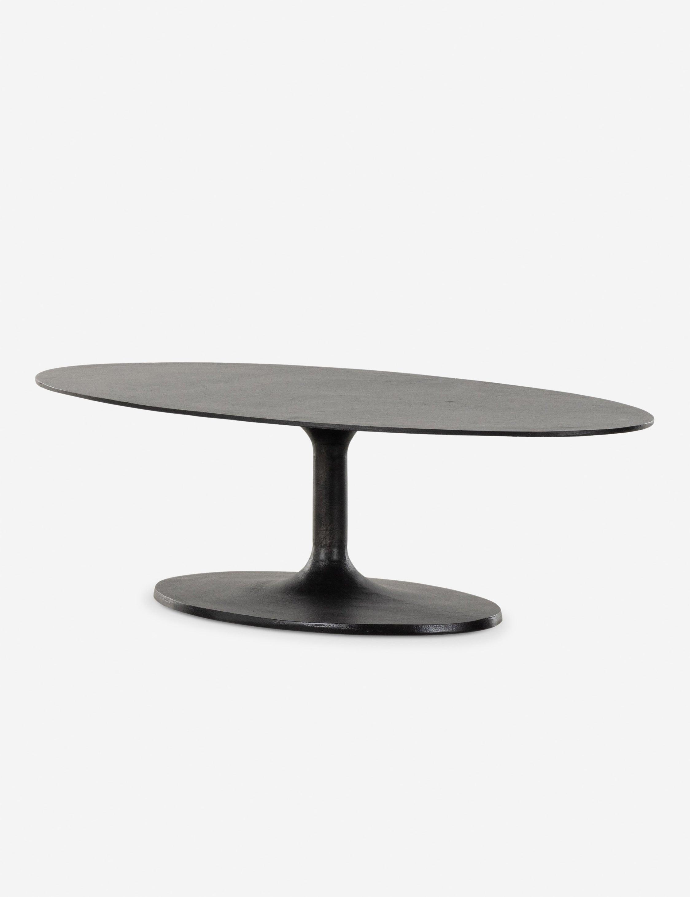Inga Indoor / Outdoor Oval Coffee Table - Black