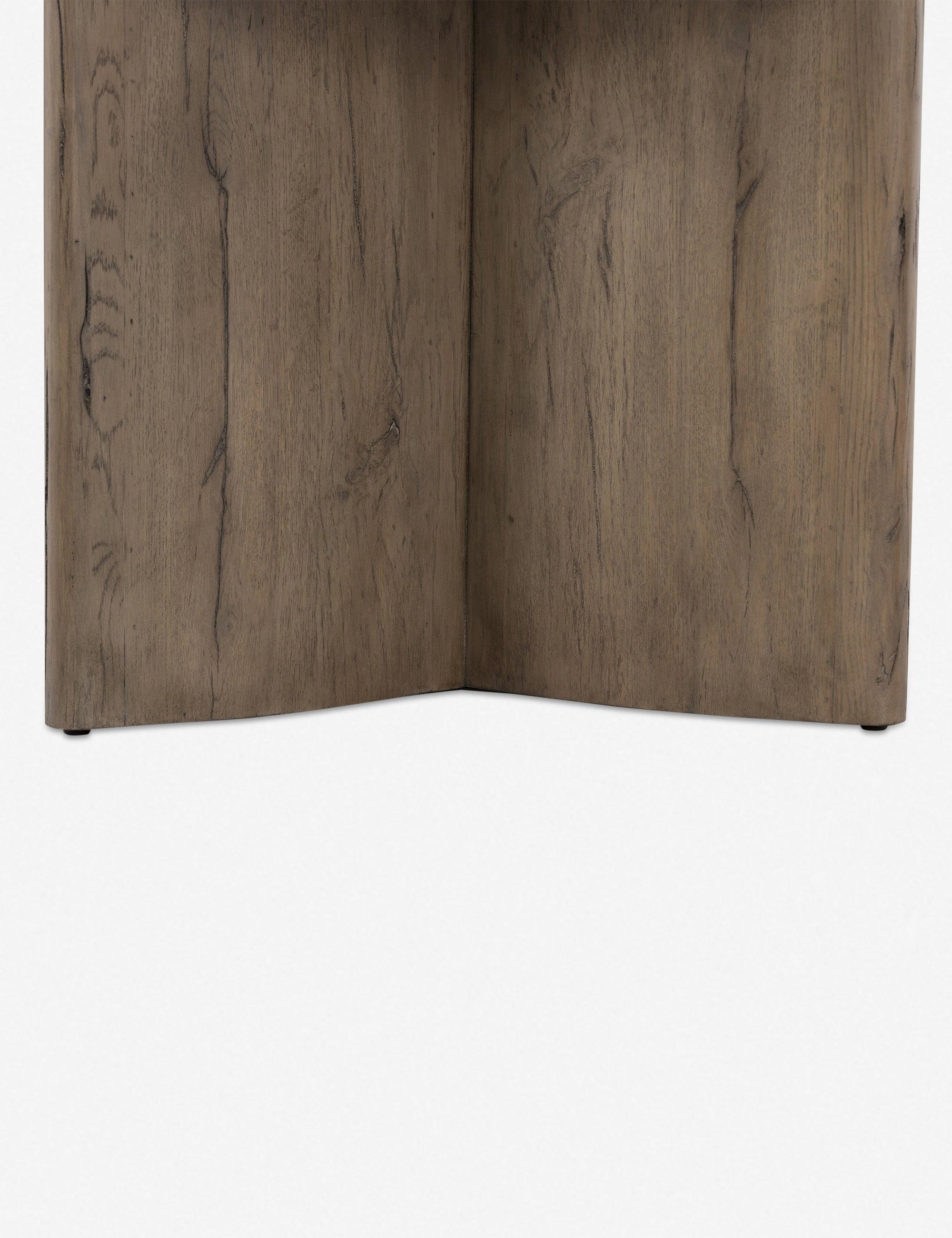 Voss Round Side Table - Natural and White Marble
