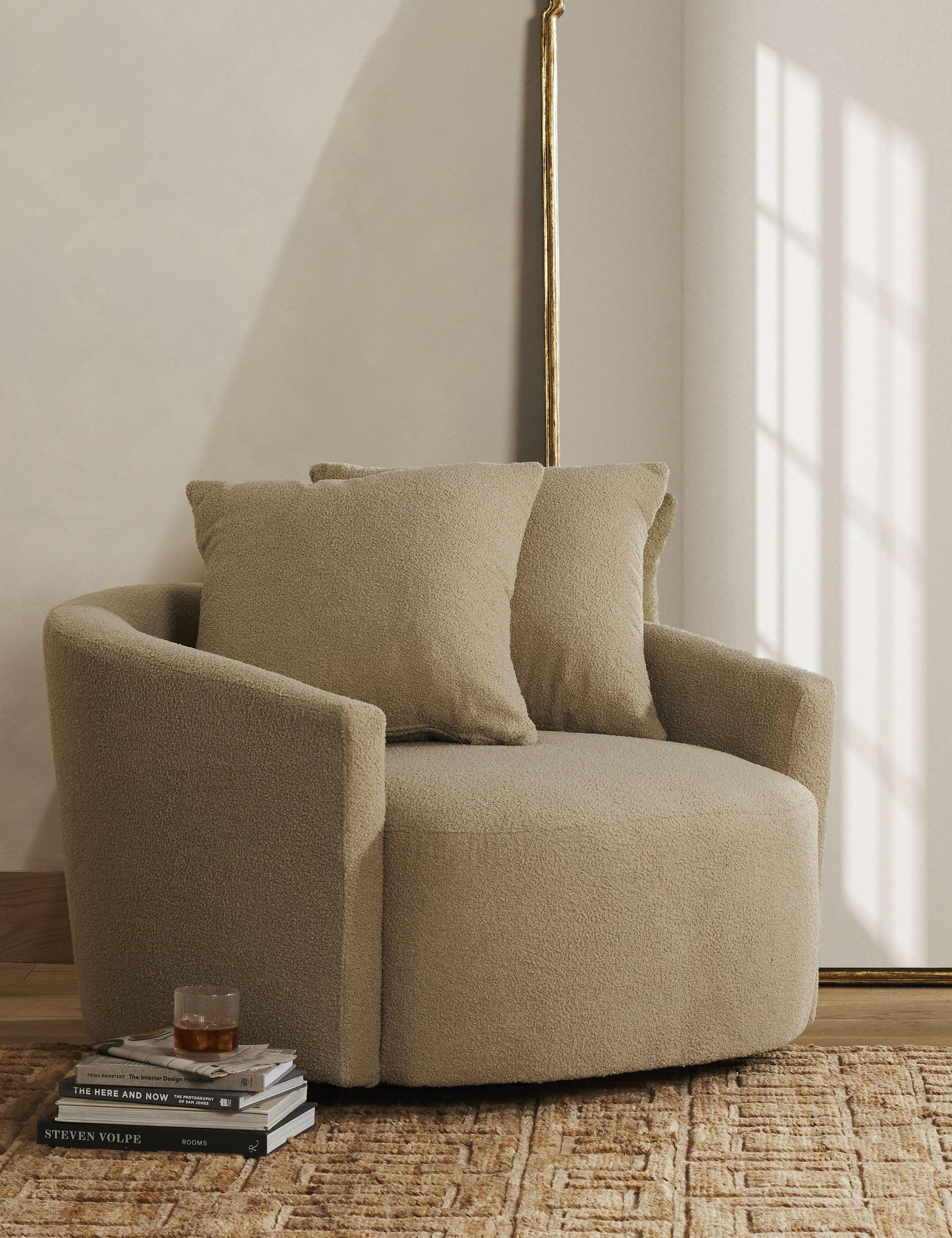 Kaila Swivel Chair - Taupe