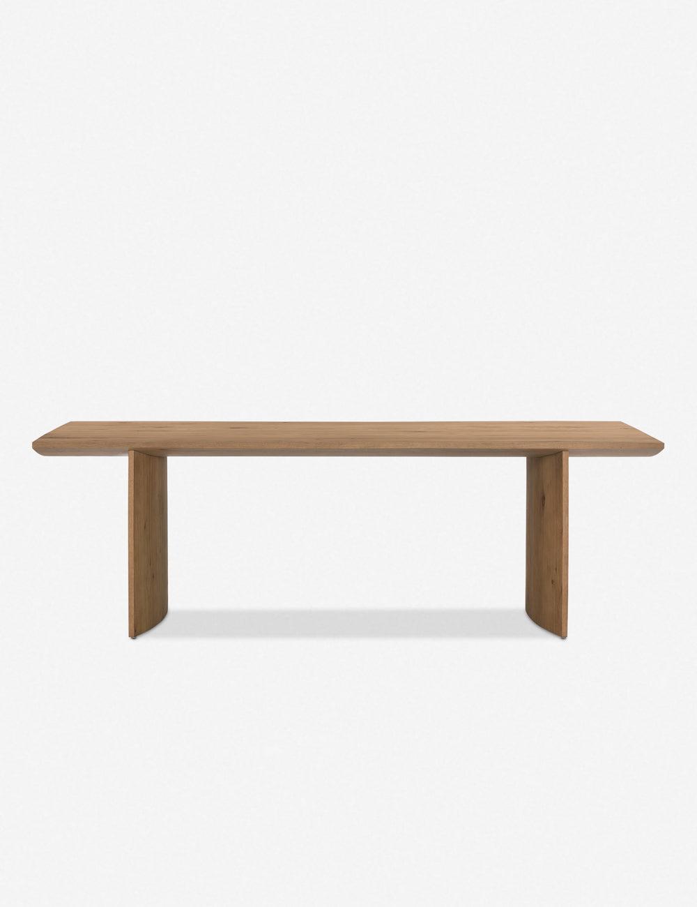 Contemporary Warm Oak Veneer Rectangular Dining Table for Eight