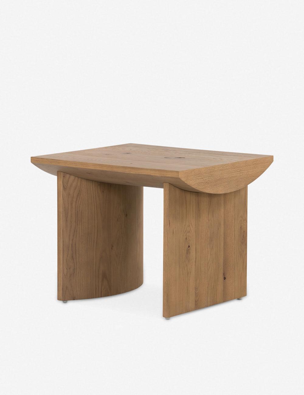 Remwald Overscale Rectangular Oak Veneer Side Table