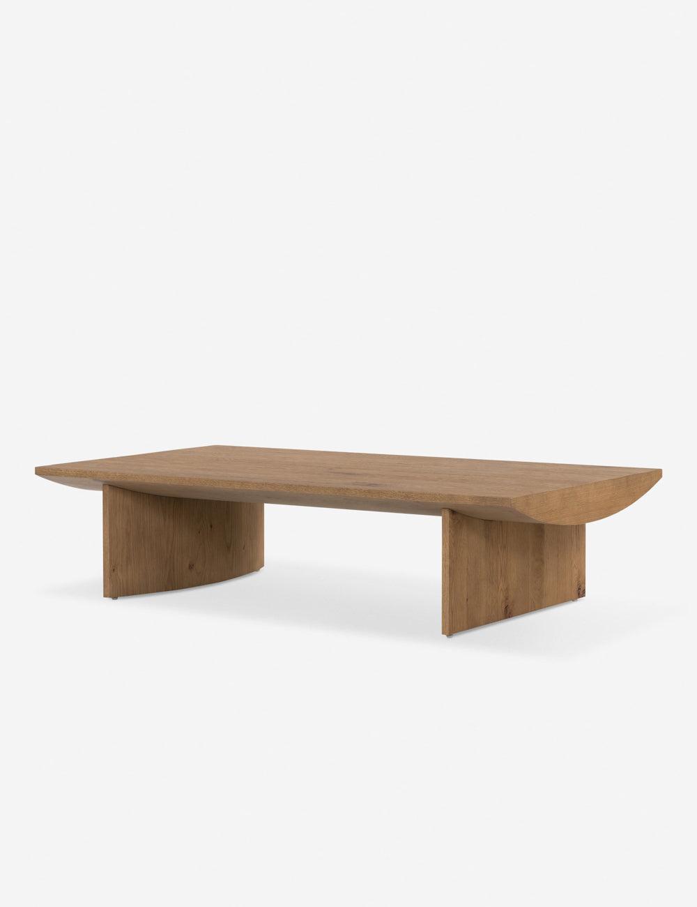 Modern Rectangular Brown Oak Coffee Table with Storage