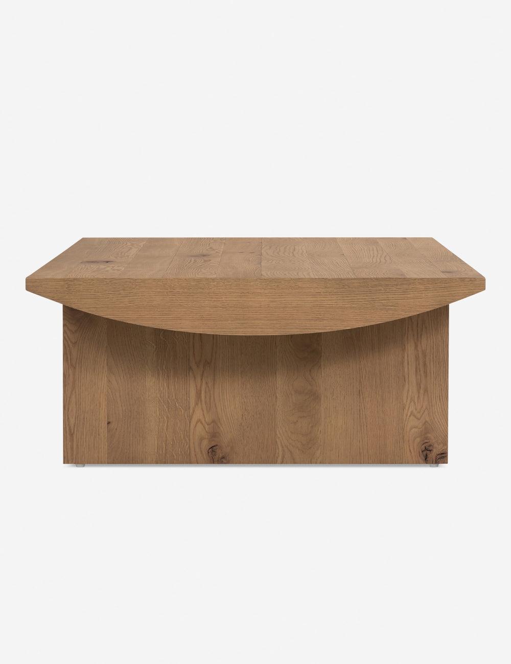 Modern Rectangular Brown Oak Coffee Table with Storage