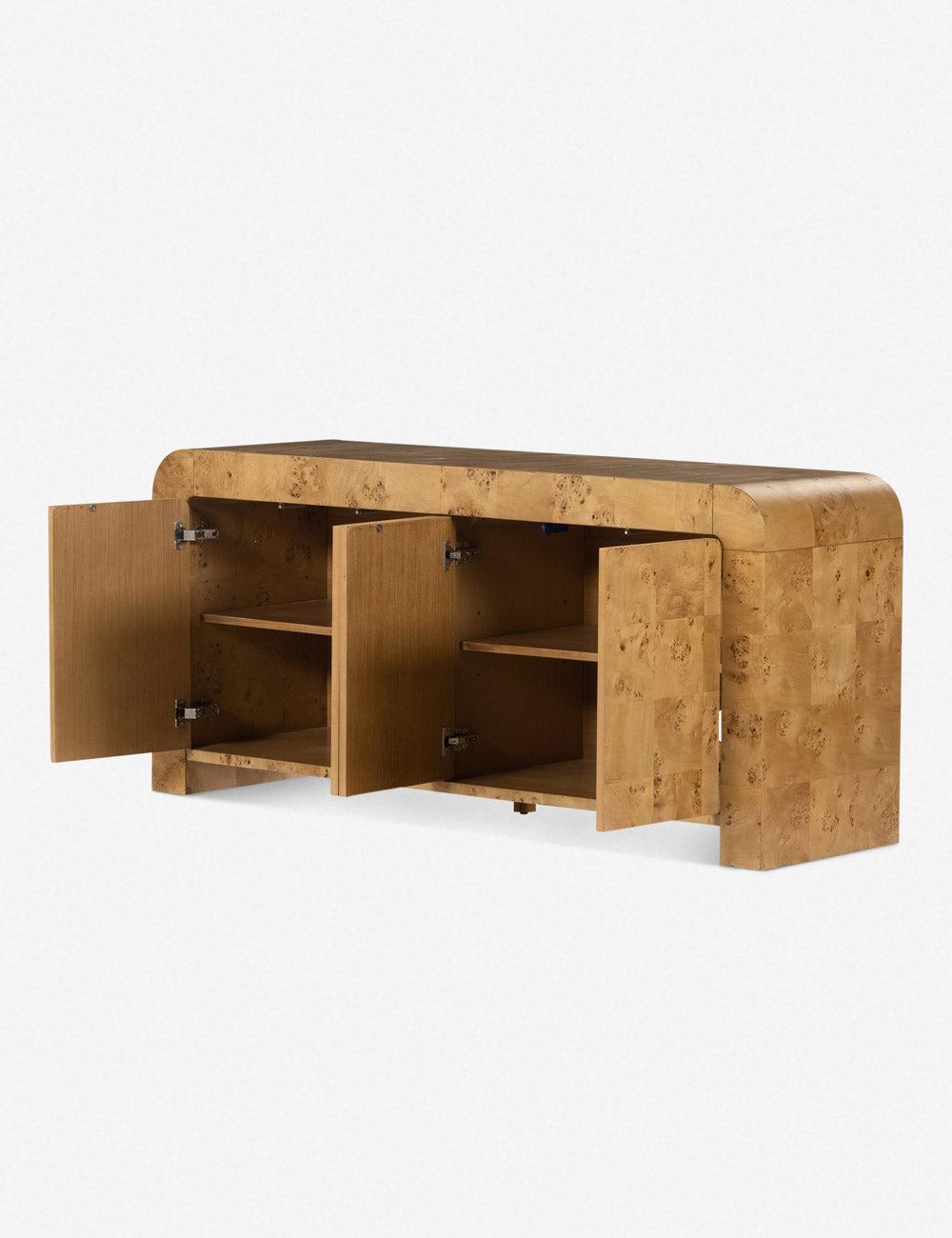 Martine 65'' Brown Natural Poplar Media Console with Storage