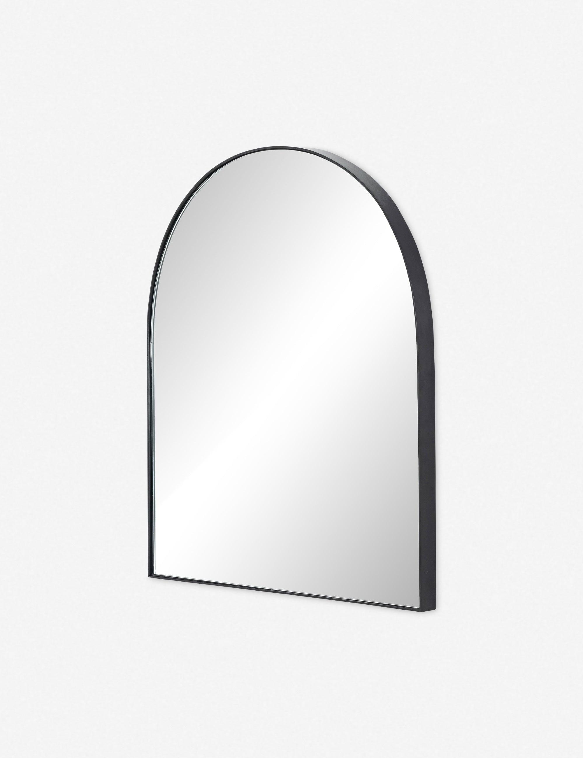 Alvarado Wide Arch Leaning Wall Mirror in Matte Black