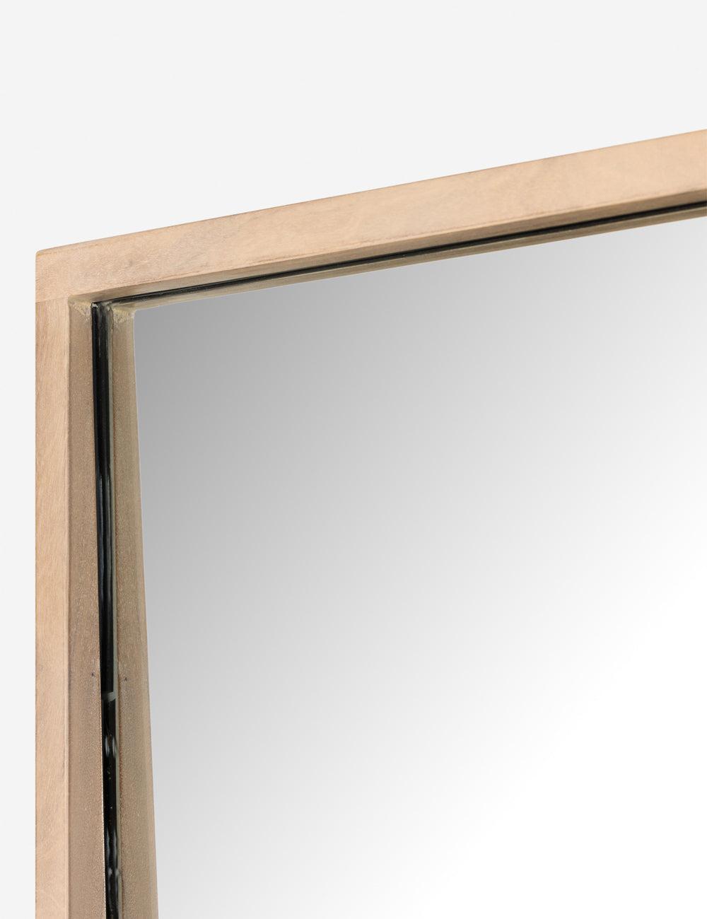 Elegance Whitewash Acacia Wood Full-Length Rectangular Mirror