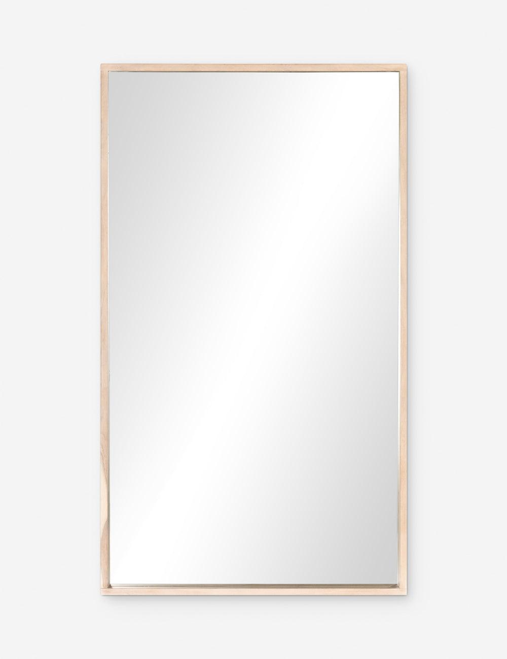 Elegance Whitewash Acacia Wood Full-Length Rectangular Mirror