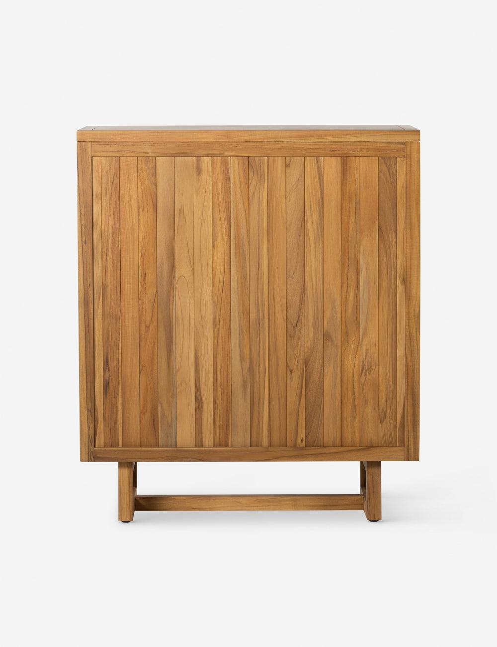 Merit 36'' Teak Top Faux Rattan Outdoor Cabinet