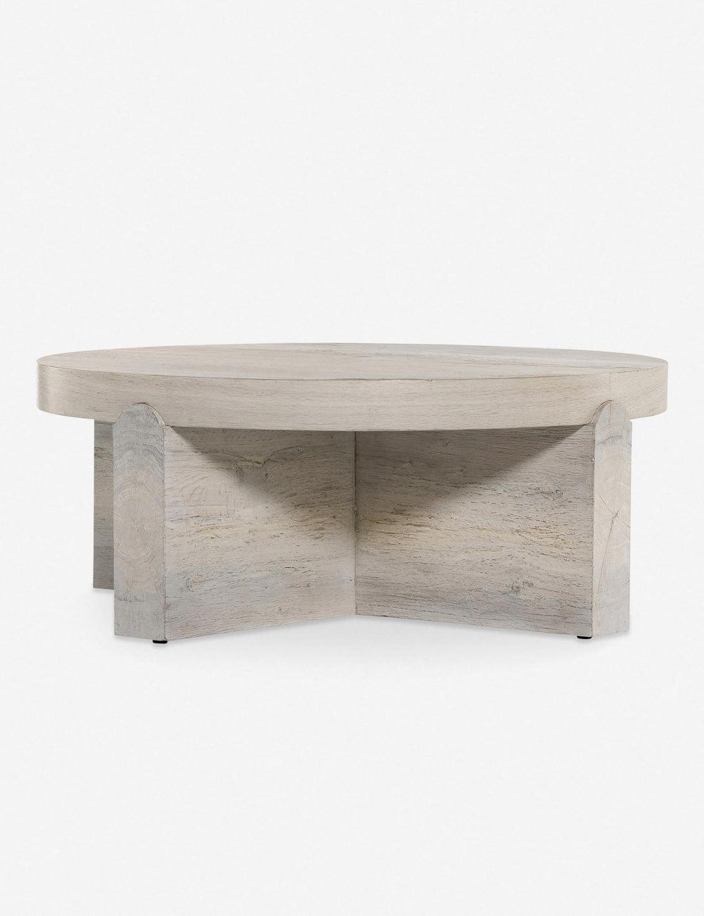 Contemporary Denver 40" Round White Wood Coffee Table
