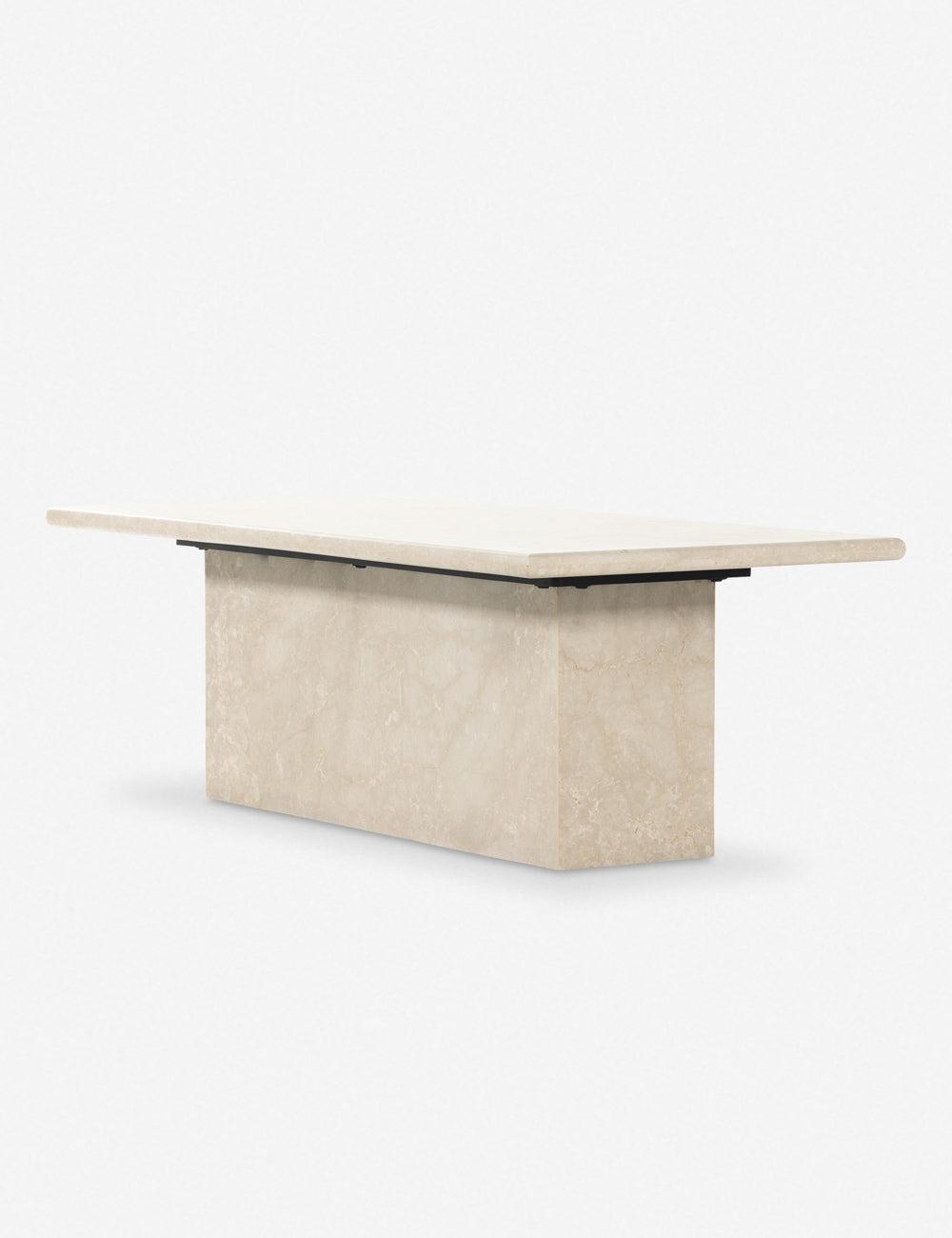 Crisp Modernity Cream Marble Rectangular Coffee Table