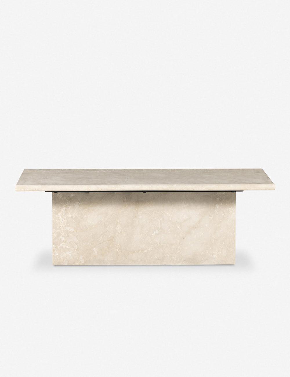 Crisp Modernity Cream Marble Rectangular Coffee Table