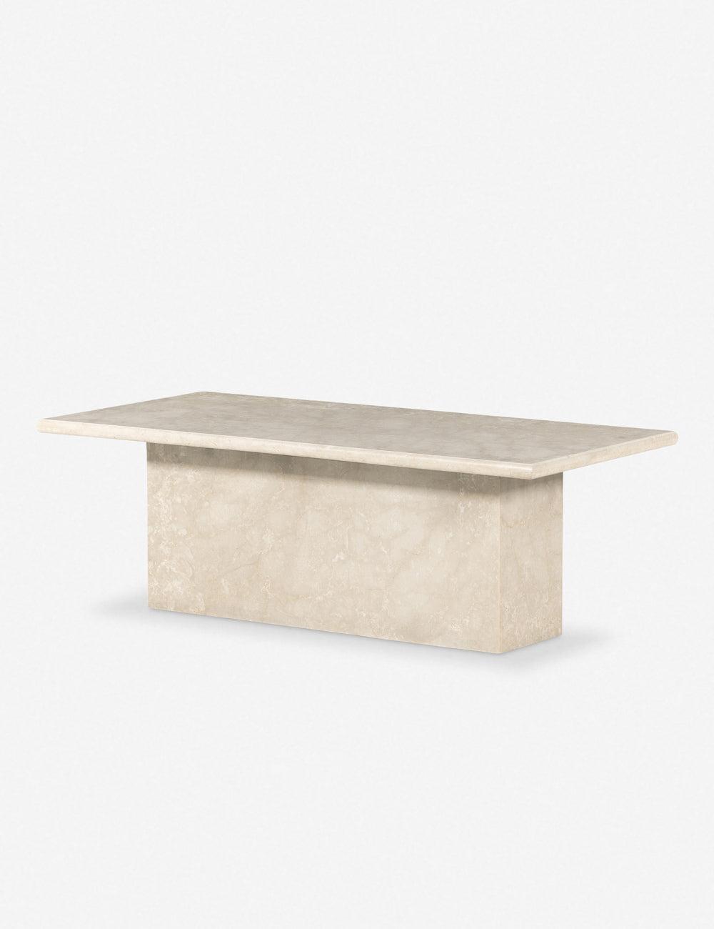 Crisp Modernity Cream Marble Rectangular Coffee Table