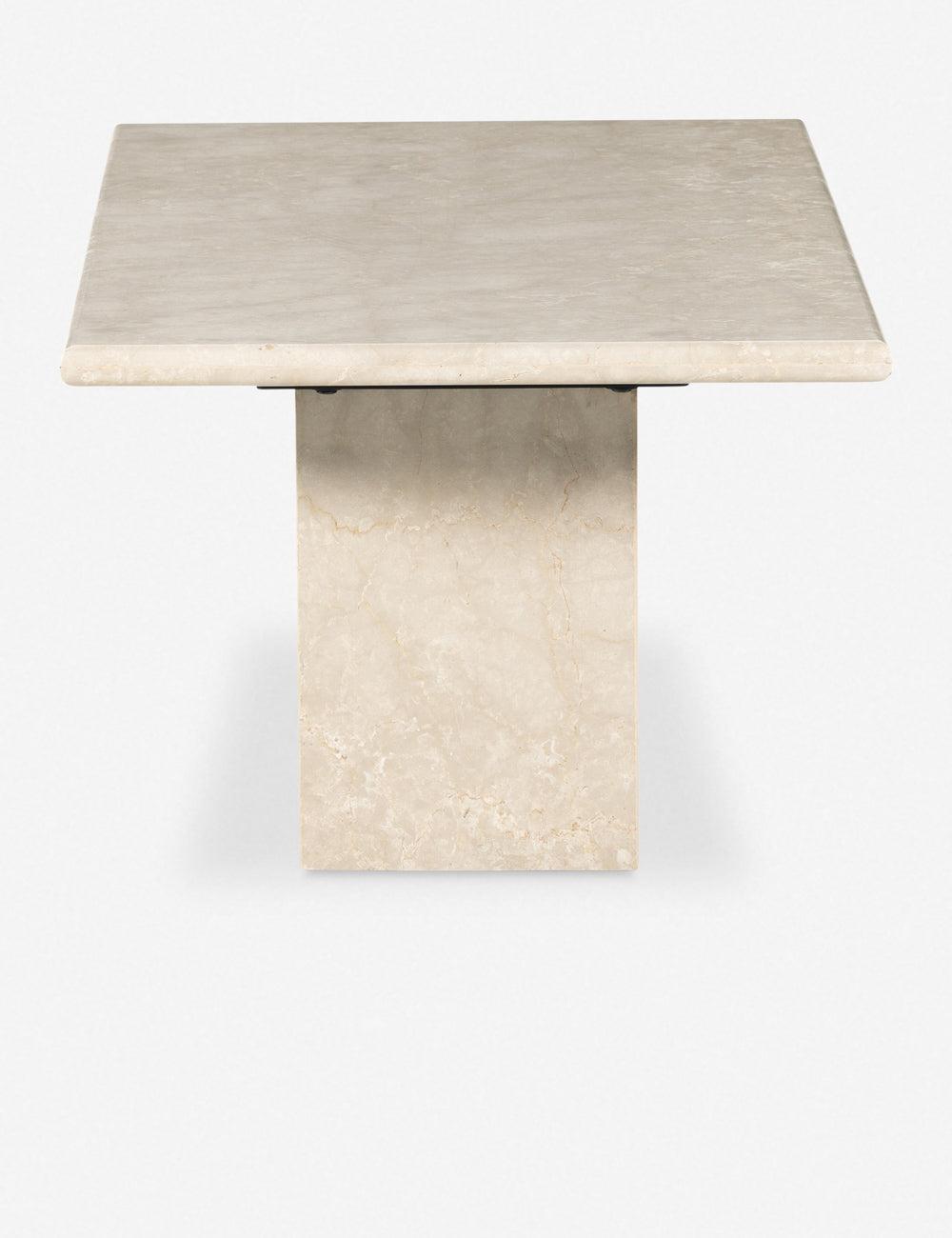 Crisp Modernity Cream Marble Rectangular Coffee Table