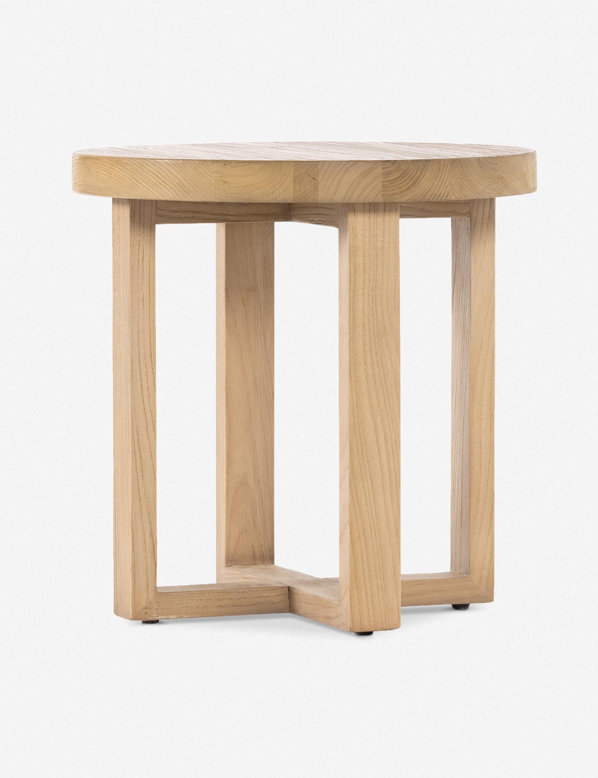 Contemporary Nettlewood Round End Table with Stone Finish