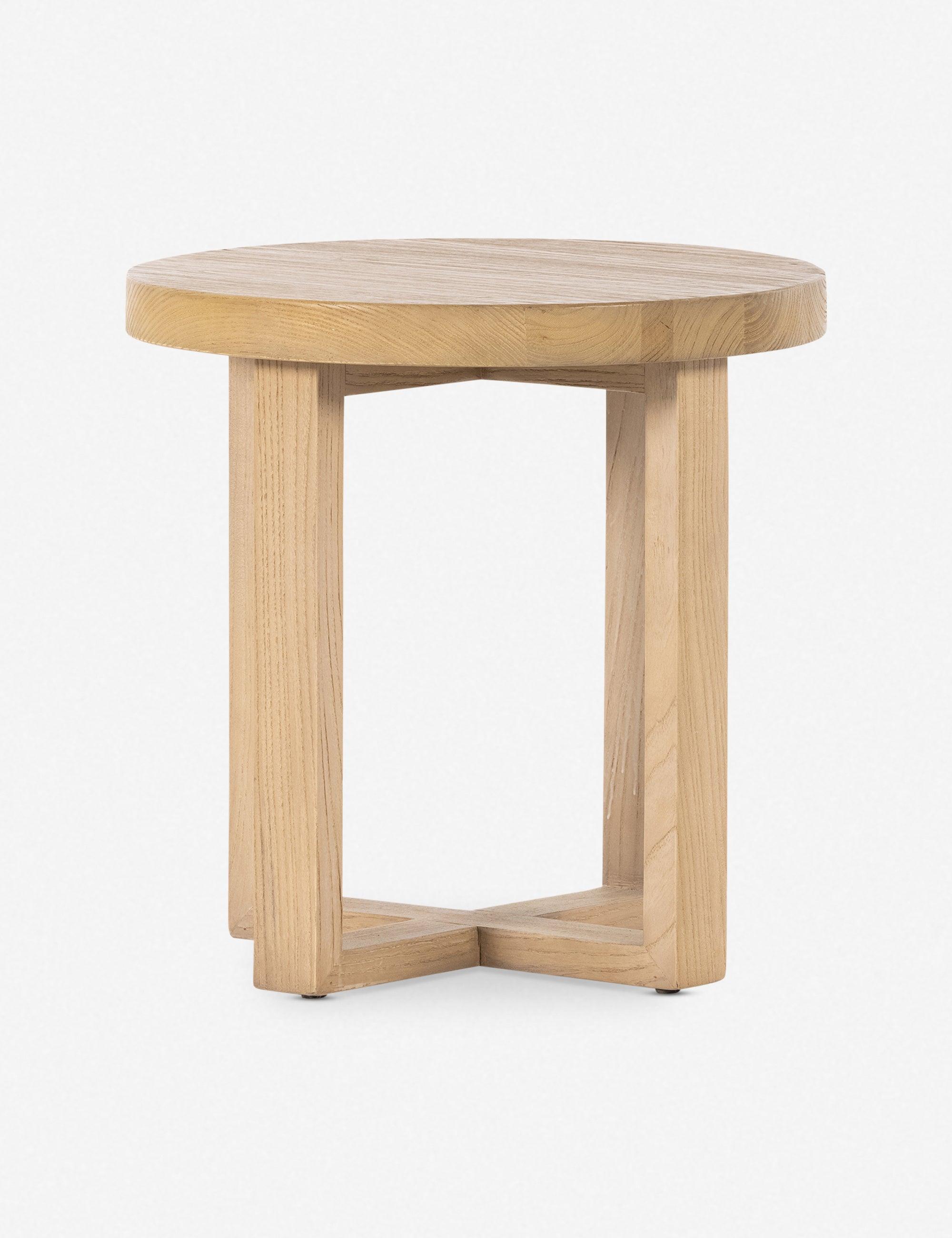 Contemporary Nettlewood Round End Table with Stone Finish