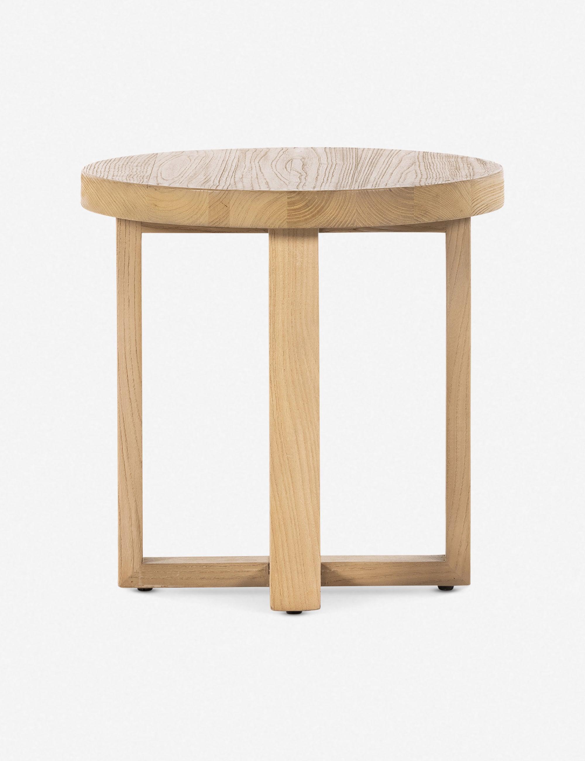 Contemporary Nettlewood Round End Table with Stone Finish