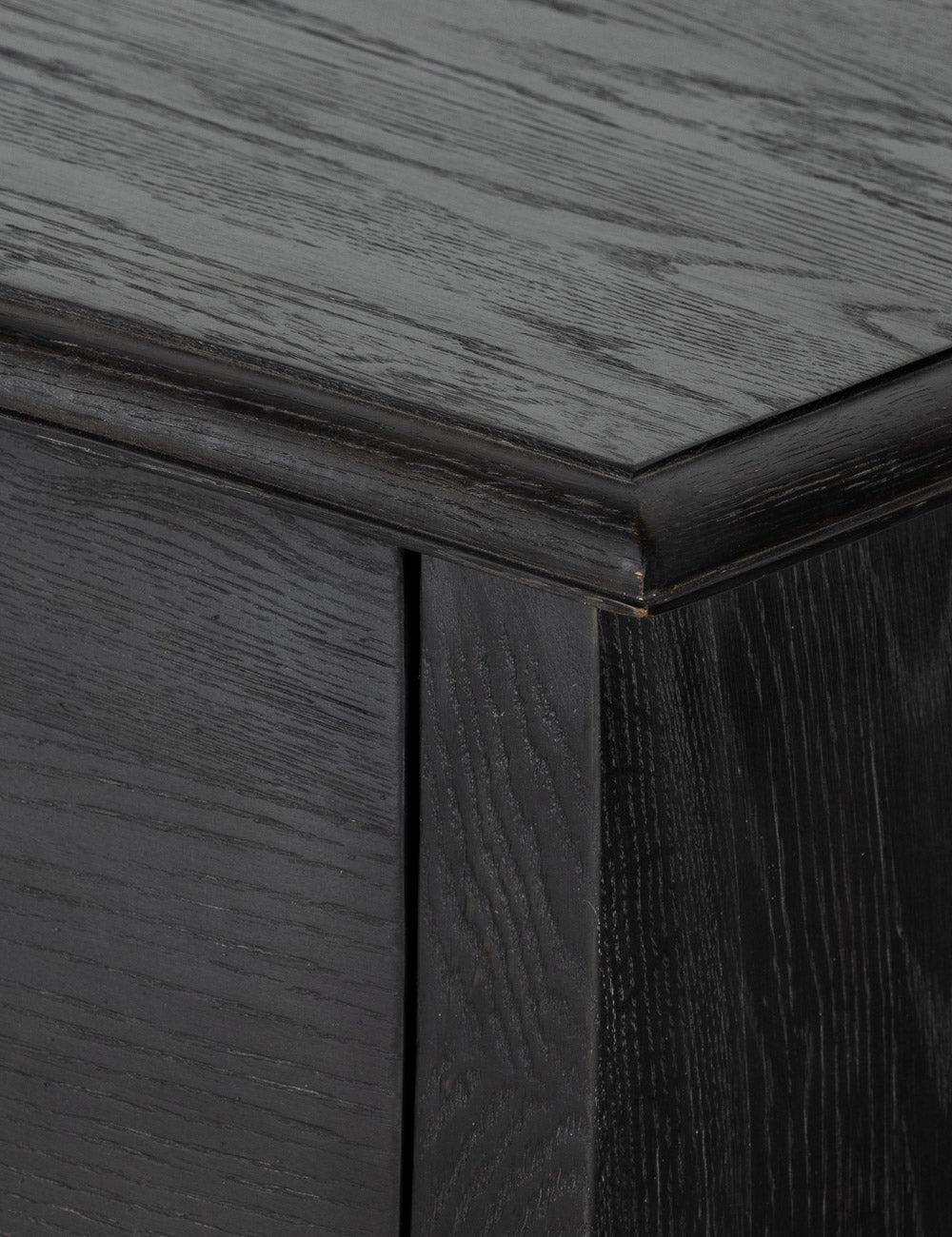 Antoinette Distressed Black Oak 3-Drawer Bombay Chest