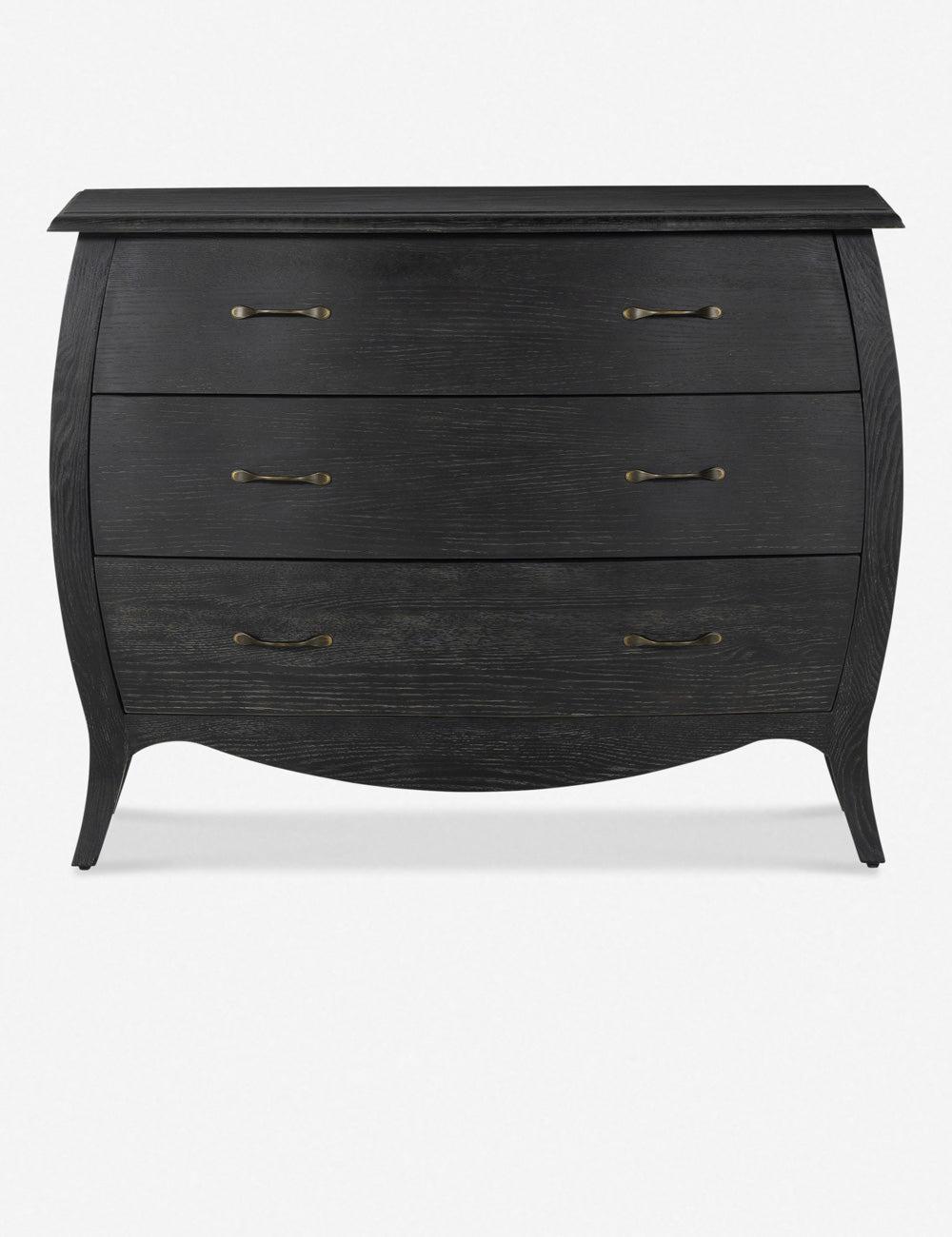 Antoinette Distressed Black Oak 3-Drawer Bombay Chest