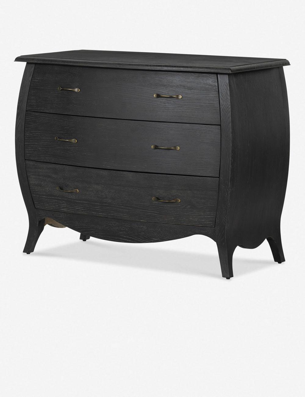 Antoinette Distressed Black Oak 3-Drawer Bombay Chest