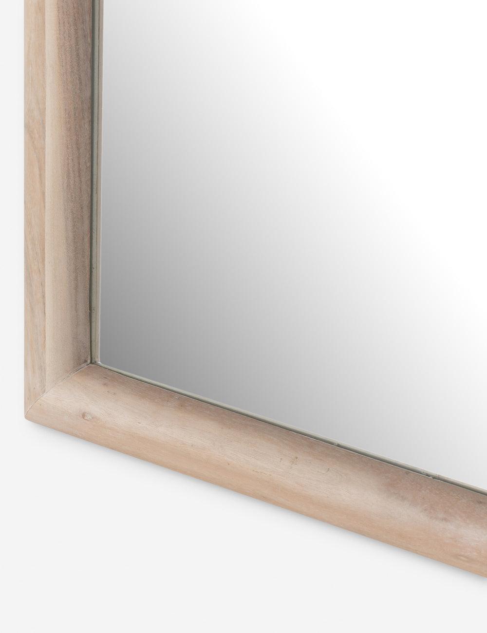 Elegant Full-Length Whitewash Acacia Wood Rectangular Mirror